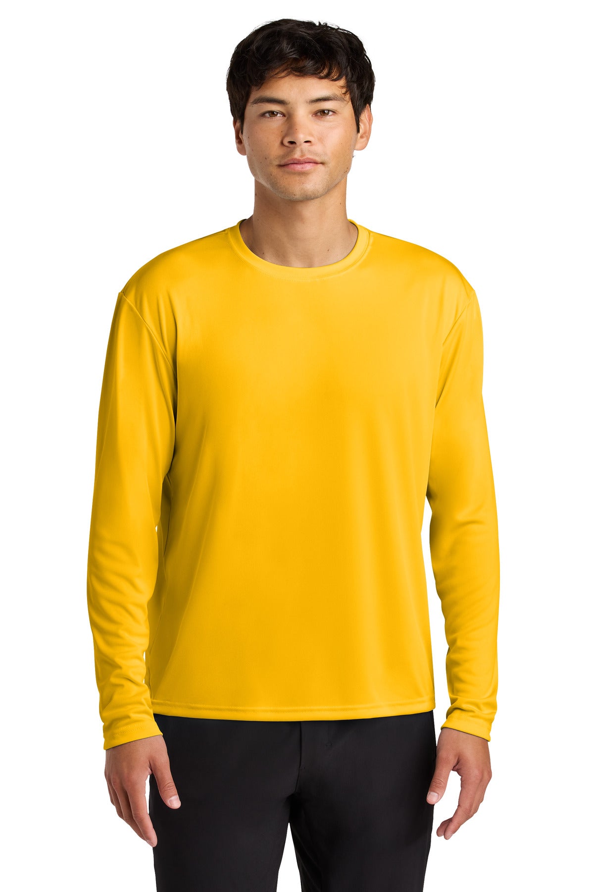 Custom Gold Cooling Performance Long Sleeve Tee A4N3165, personalized by SanCanDo Swag in Argyle, TX