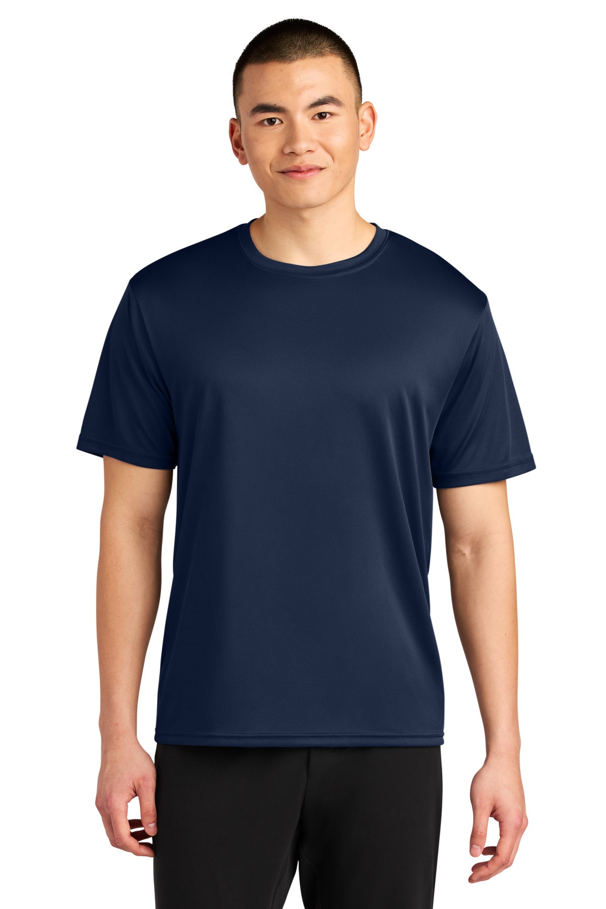 Custom Navy Sprint Performance Tee A4N3402, personalized by SanCanDo Swag in Argyle, TX