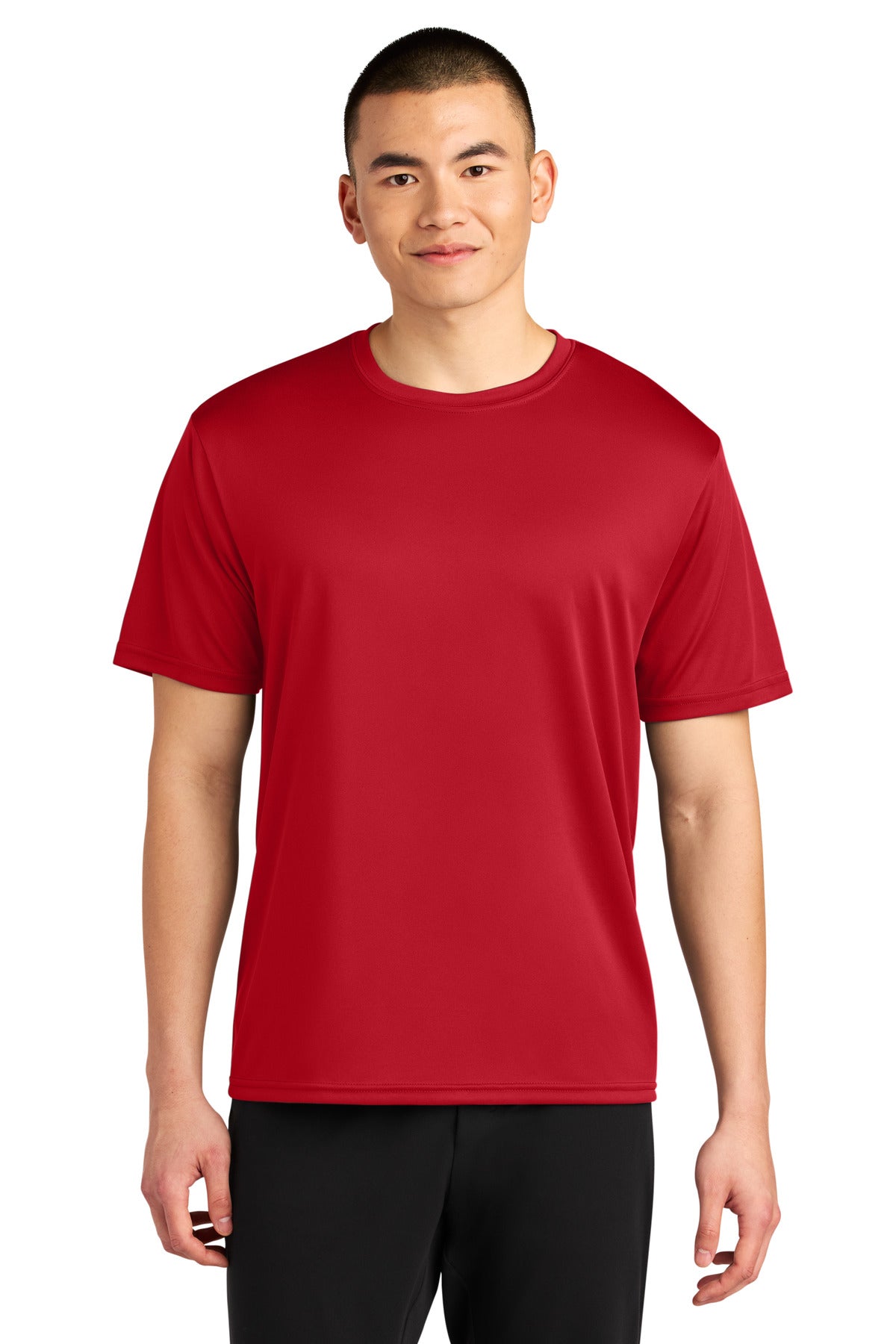 Custom Scarlet Sprint Performance Tee A4N3402, personalized by SanCanDo Swag in Argyle, TX
