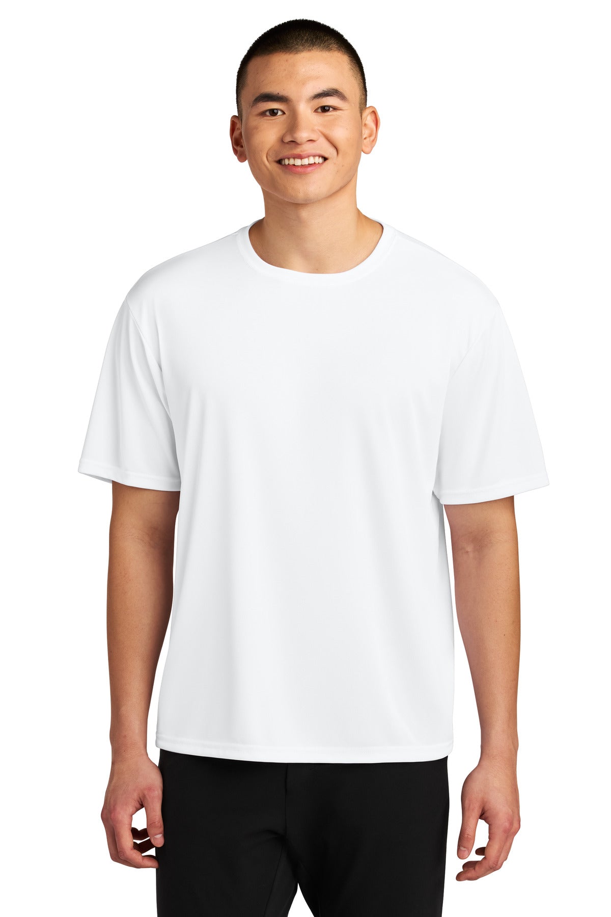 Custom White Sprint Performance Tee A4N3402, personalized by SanCanDo Swag in Argyle, TX