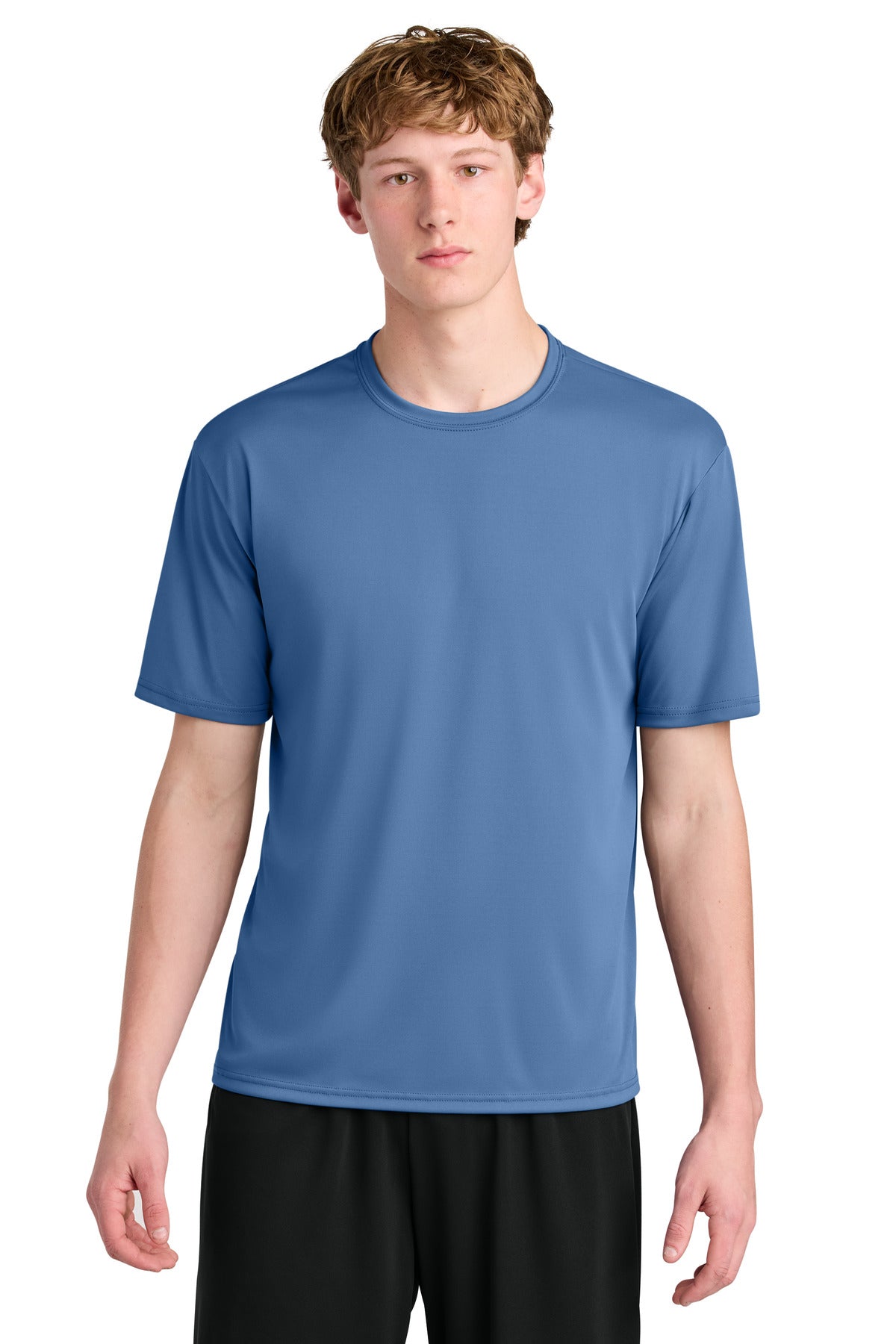 Custom Light Blue AirFlex Tee A4N3531, personalized by SanCanDo Swag in Argyle, TX