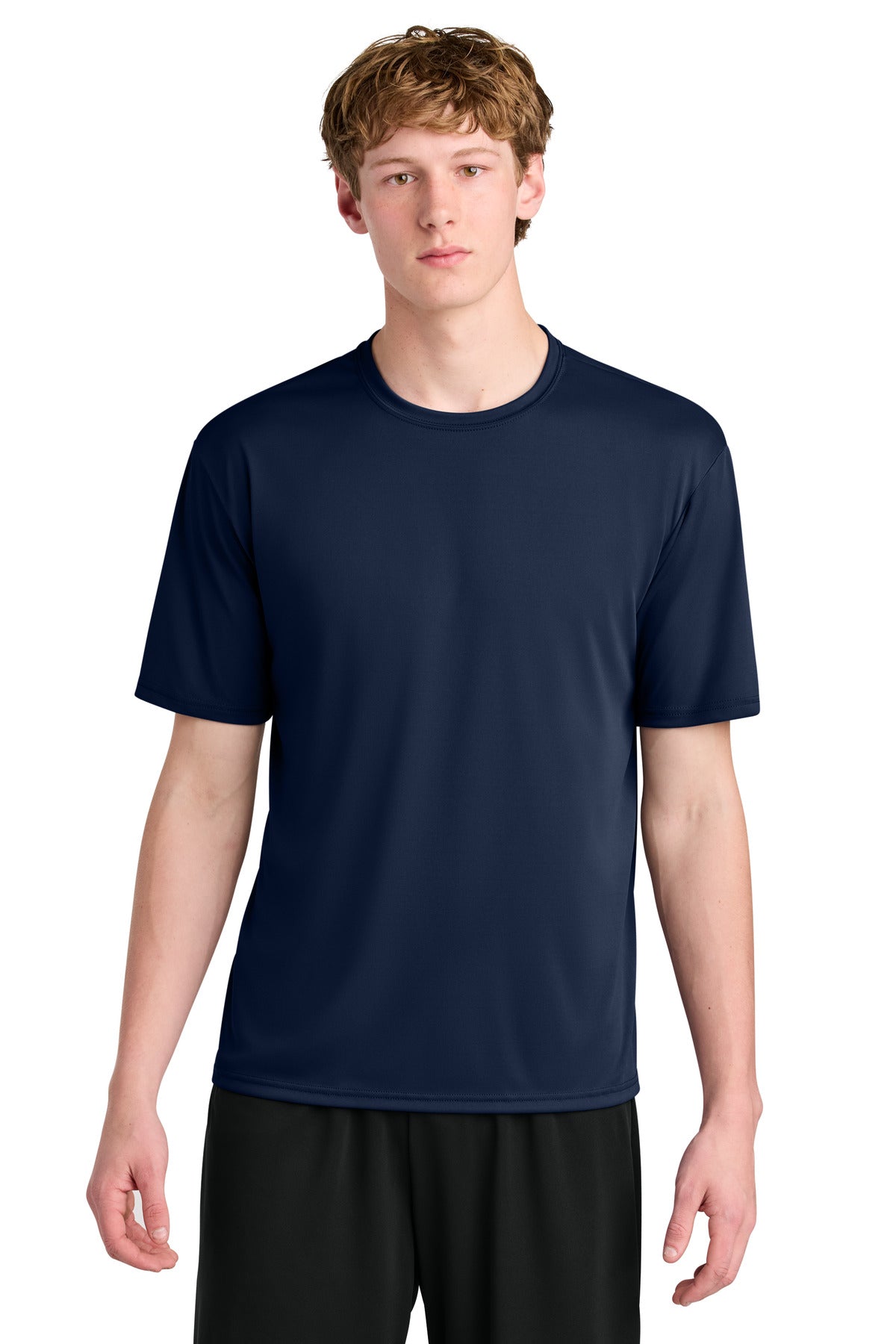 Custom Navy AirFlex Tee A4N3531, personalized by SanCanDo Swag in Argyle, TX