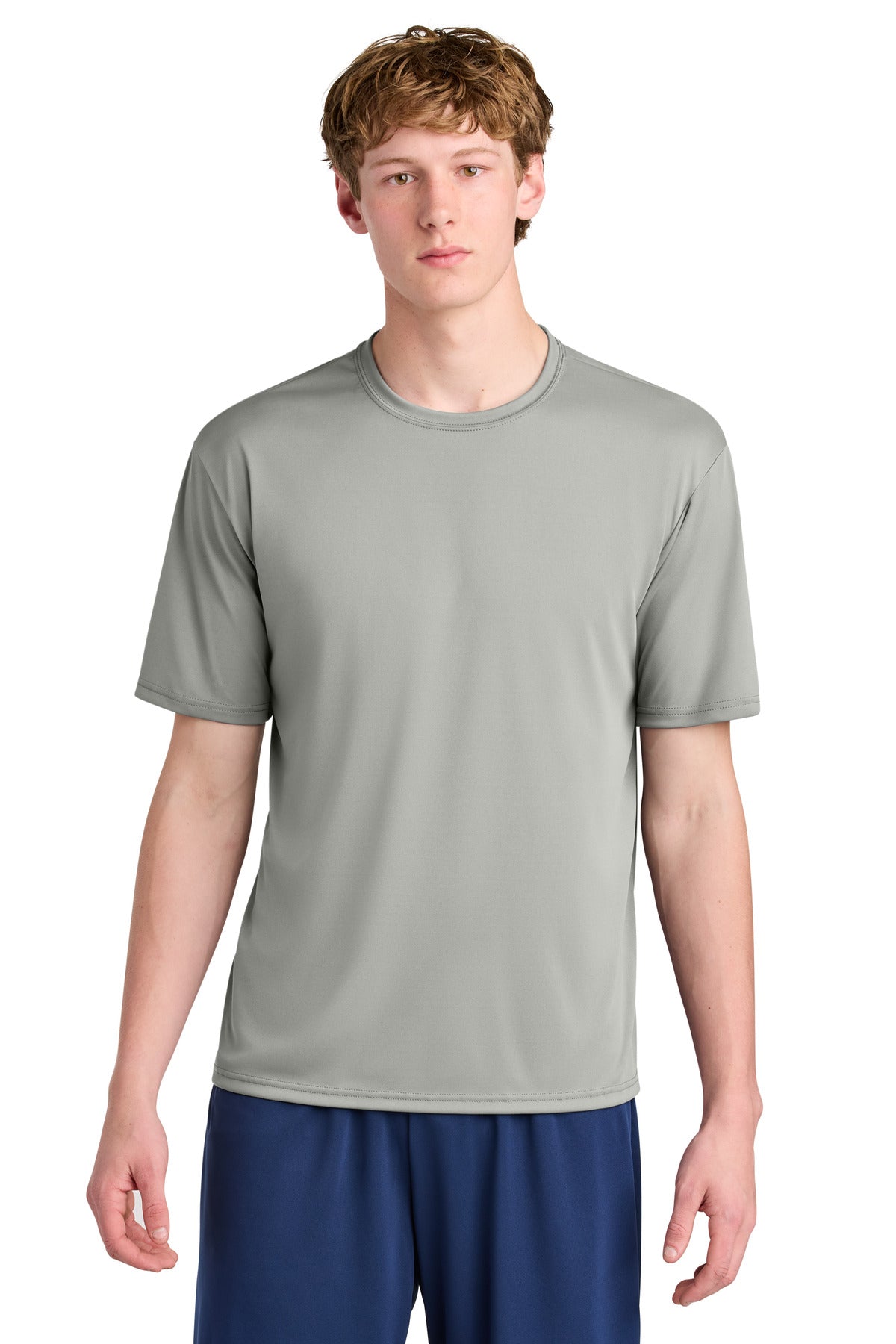 Custom Silver AirFlex Tee A4N3531, personalized by SanCanDo Swag in Argyle, TX