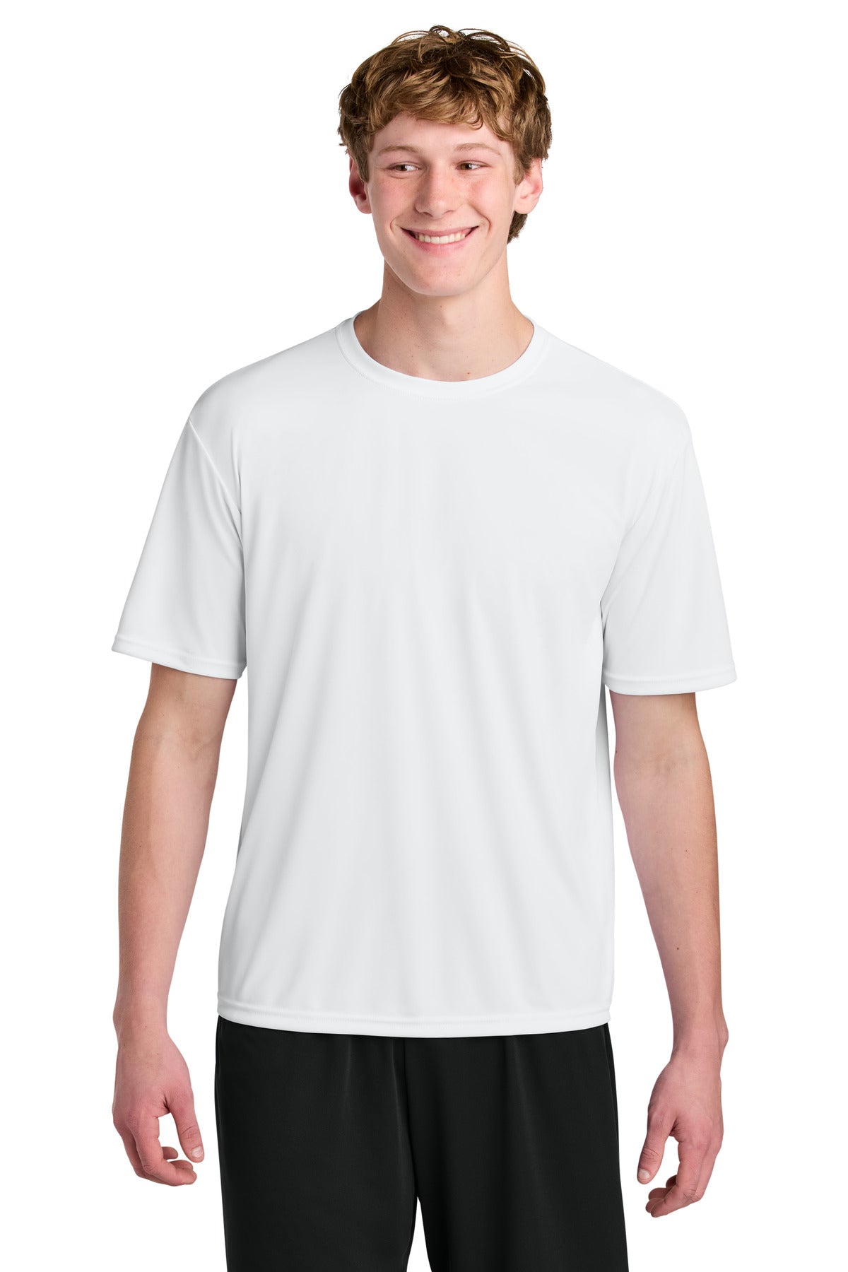Custom White AirFlex Tee A4N3531, personalized by SanCanDo Swag in Argyle, TX