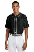 Custom Black Short Sleeve Full-Button Baseball Top A4N4184, personalized by SanCanDo Swag in Argyle, TX