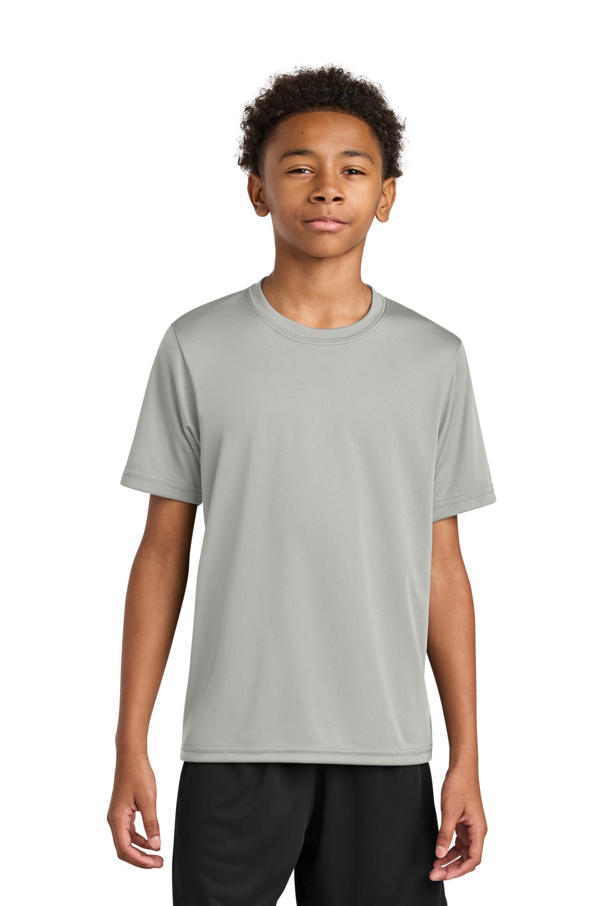 Custom Silver Youth Cooling Performance Tee A4NB3142, personalized by SanCanDo Swag in Argyle, TX
