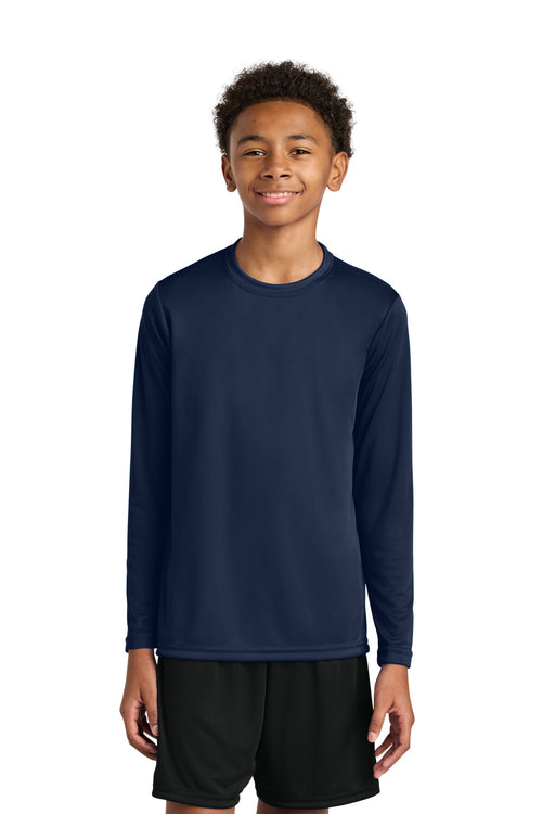 Custom Navy Cooling Performance Long Sleeve Tee A4NB3165, personalized by SanCanDo Swag in Argyle, TX