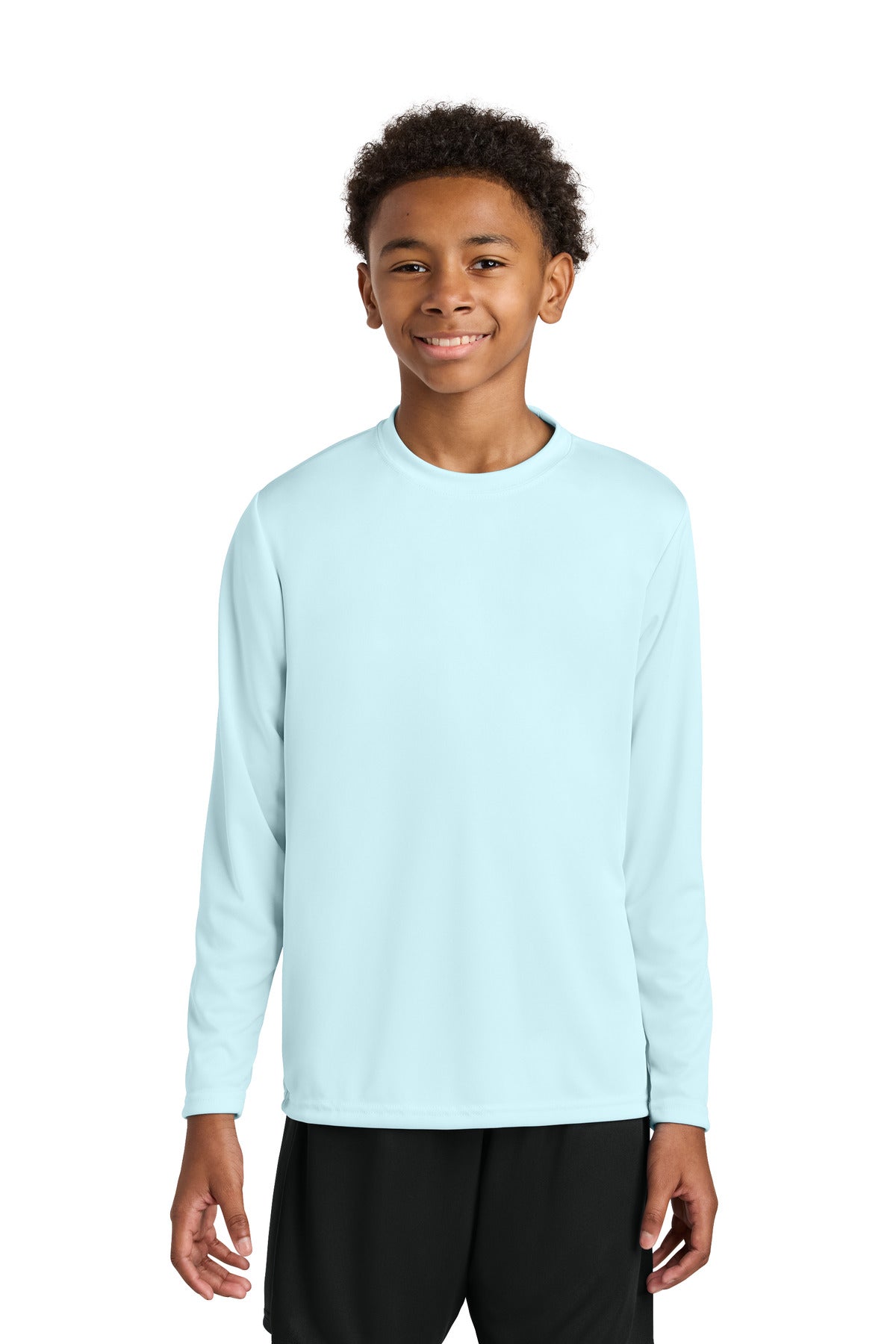 Custom Pastel Blue Cooling Performance Long Sleeve Tee A4NB3165, personalized by SanCanDo Swag in Argyle, TX