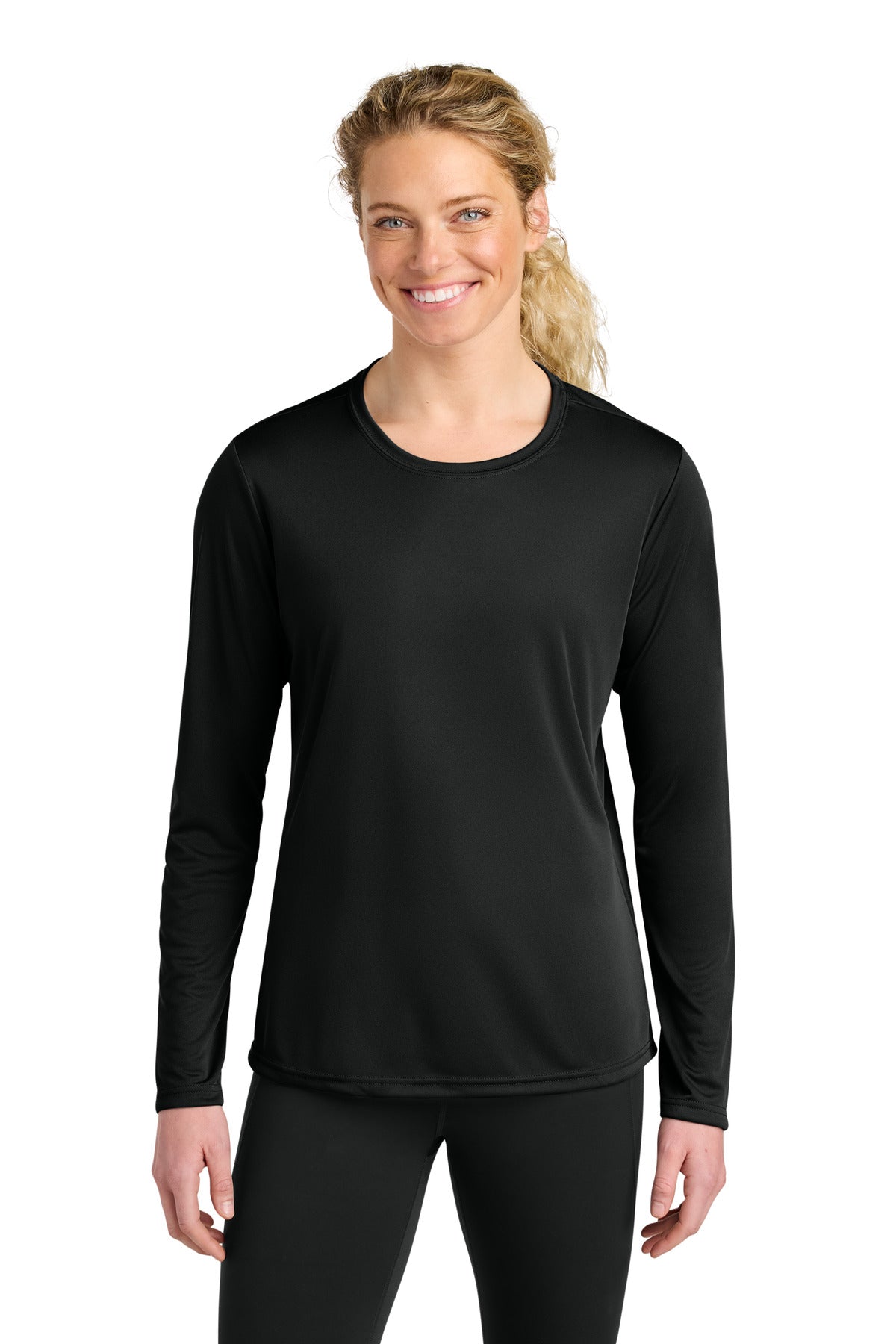 Custom Black Cooling Performance Long Sleeve Tee A4NW3002, personalized by SanCanDo Swag in Argyle, TX