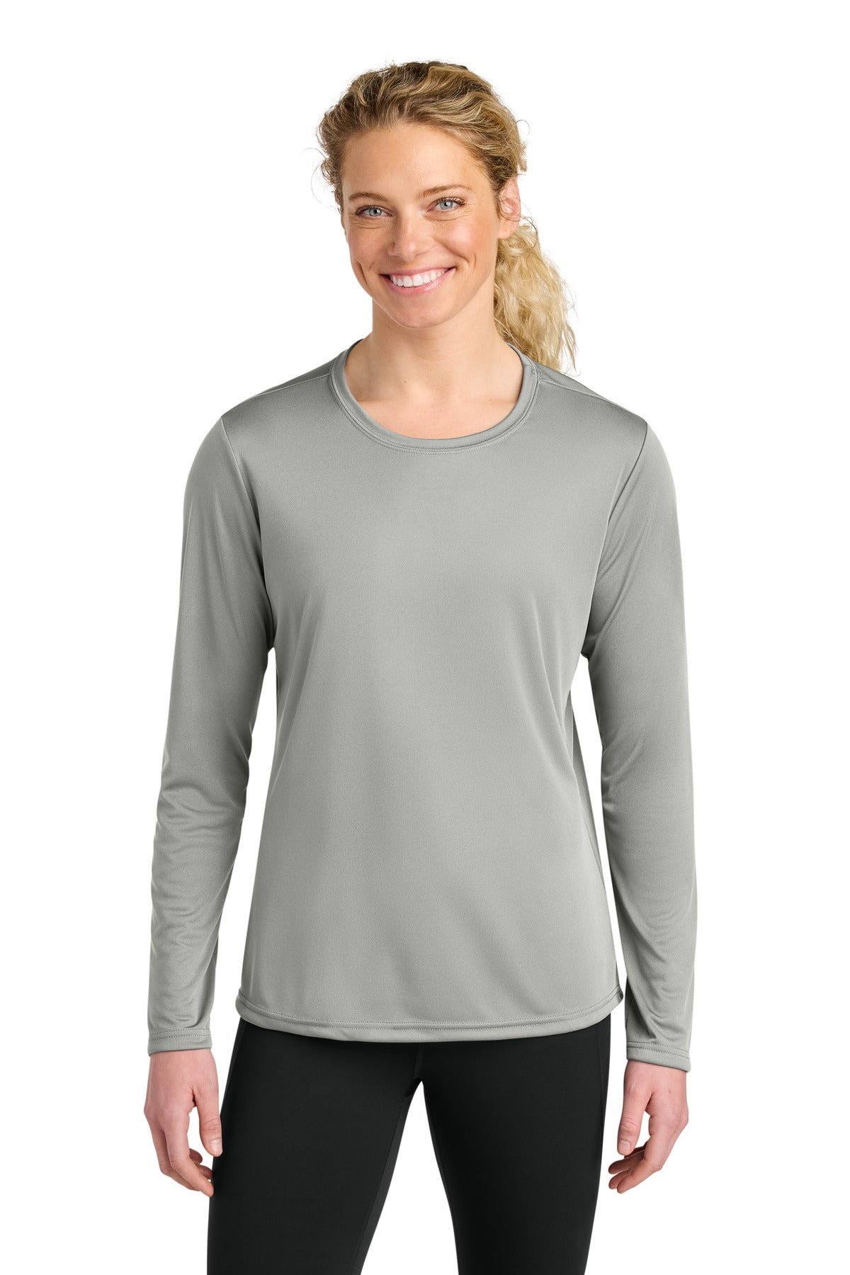Custom Silver Cooling Performance Long Sleeve Tee A4NW3002, personalized by SanCanDo Swag in Argyle, TX