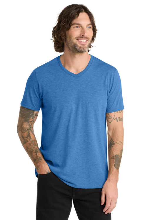 Custom Azure Blue Unisex Tri-Blend V-Neck Tee AL2014, personalized by SanCanDo Swag in Argyle, TX