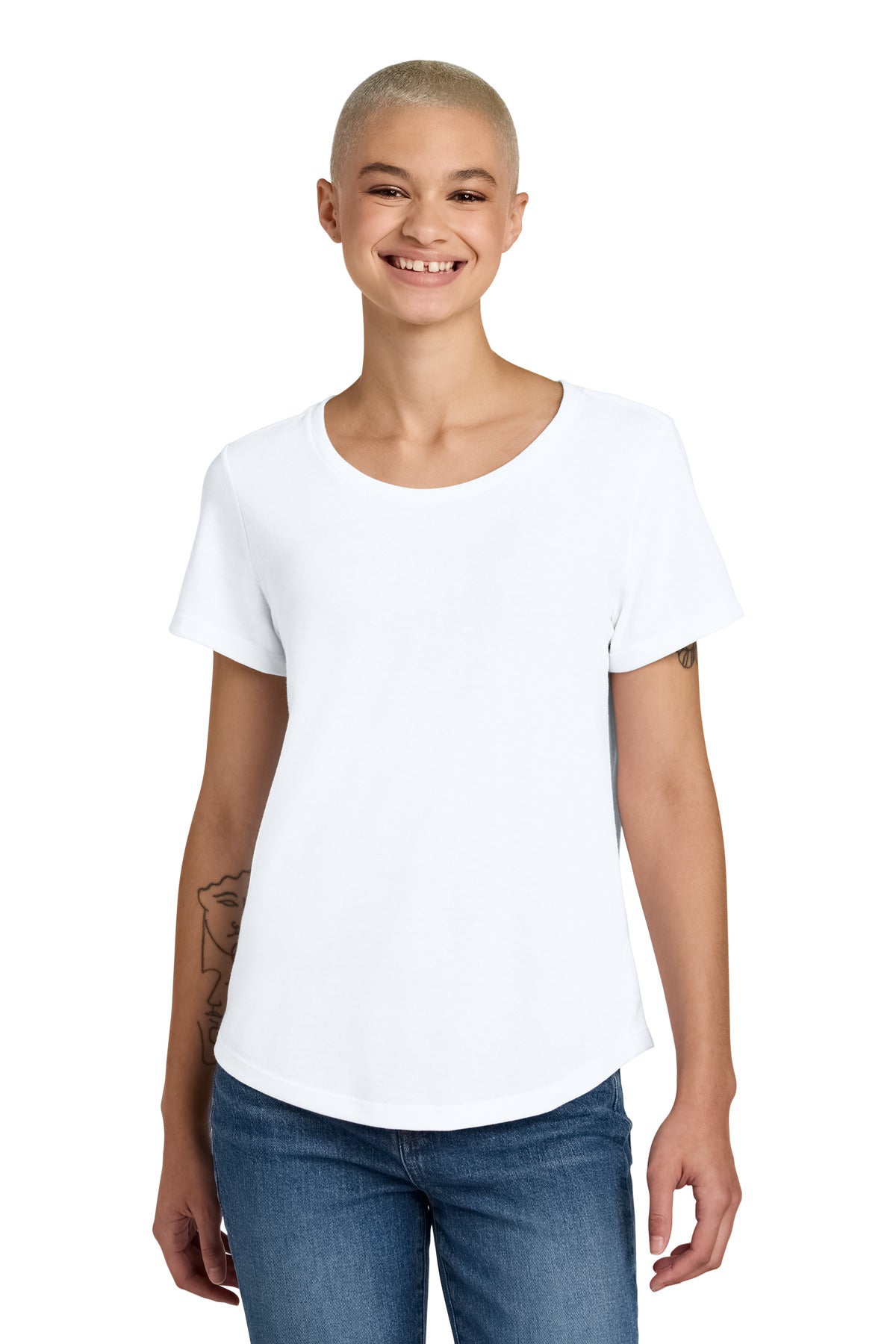 Custom Bright White Women's Relaxed Tri-Blend Scoop Neck Tee AL2015, personalized by SanCanDo Swag in Argyle, TX