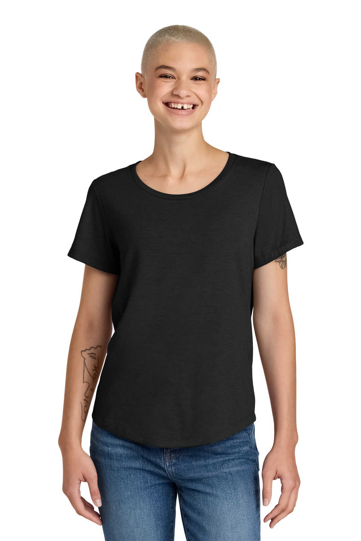 Custom Deep Black Women's Relaxed Tri-Blend Scoop Neck Tee AL2015, personalized by SanCanDo Swag in Argyle, TX