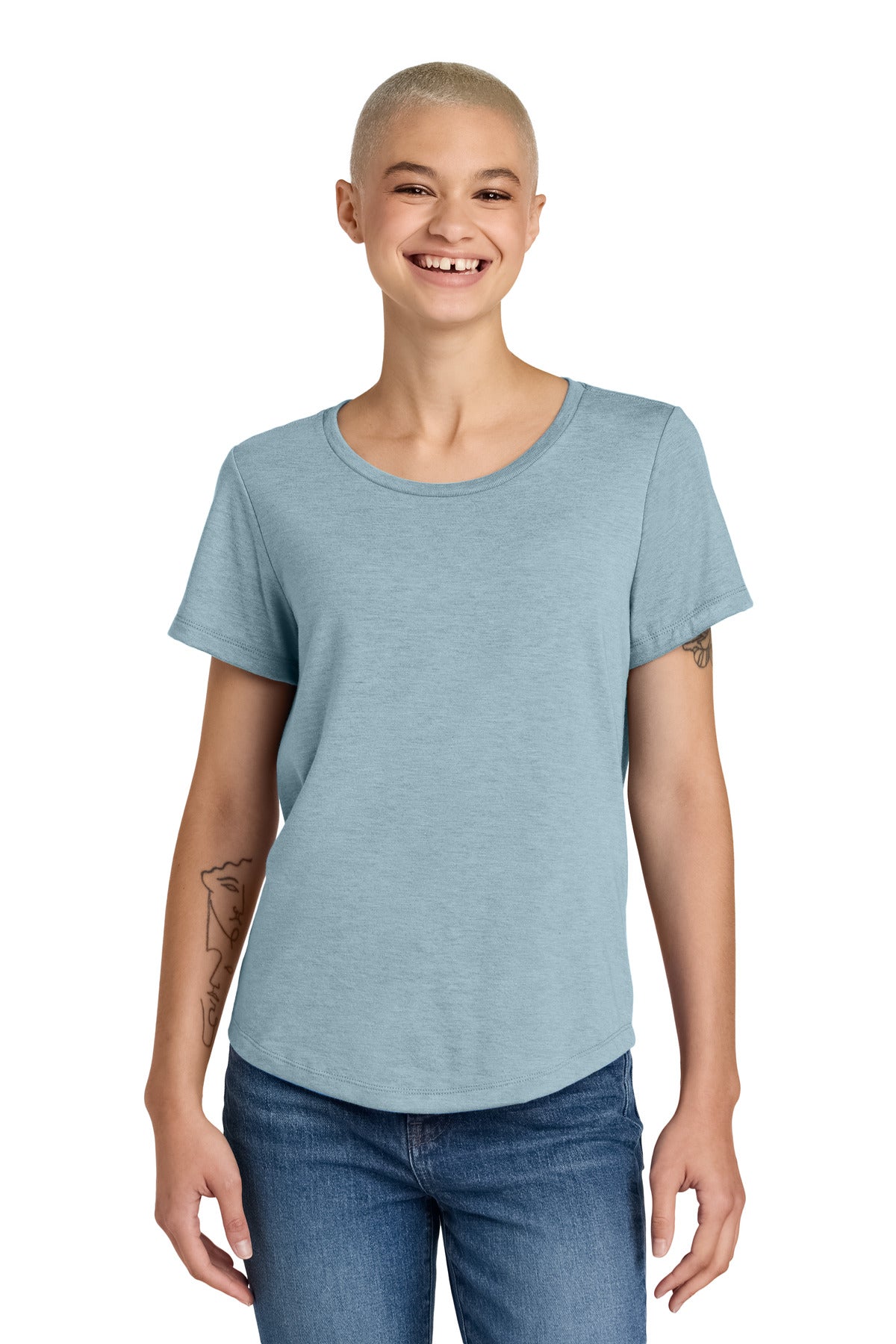 Custom I Like You Blue Women's Relaxed Tri-Blend Scoop Neck Tee AL2015, personalized by SanCanDo Swag in Argyle, TX