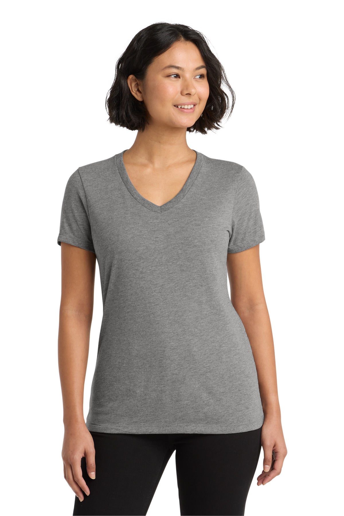 Custom Aluminum Grey Women's Tri-Blend V-Neck Tee AL2018, personalized by SanCanDo Swag in Argyle, TX
