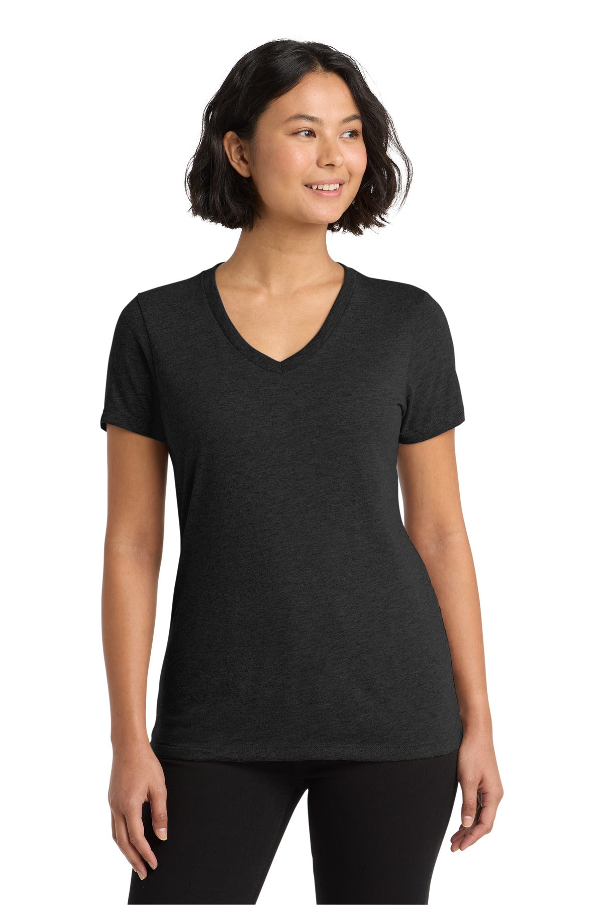 Custom Space Black Women's Tri-Blend V-Neck Tee AL2018, personalized by SanCanDo Swag in Argyle, TX