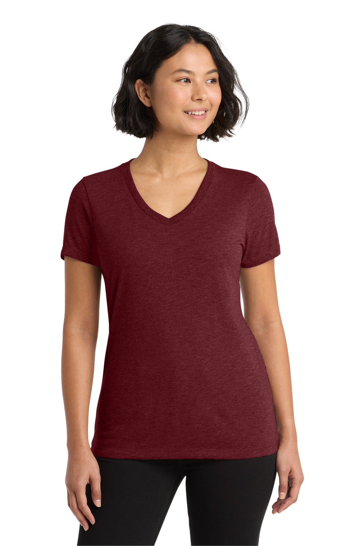 Custom Vino Red Women's Tri-Blend V-Neck Tee AL2018, personalized by SanCanDo Swag in Argyle, TX