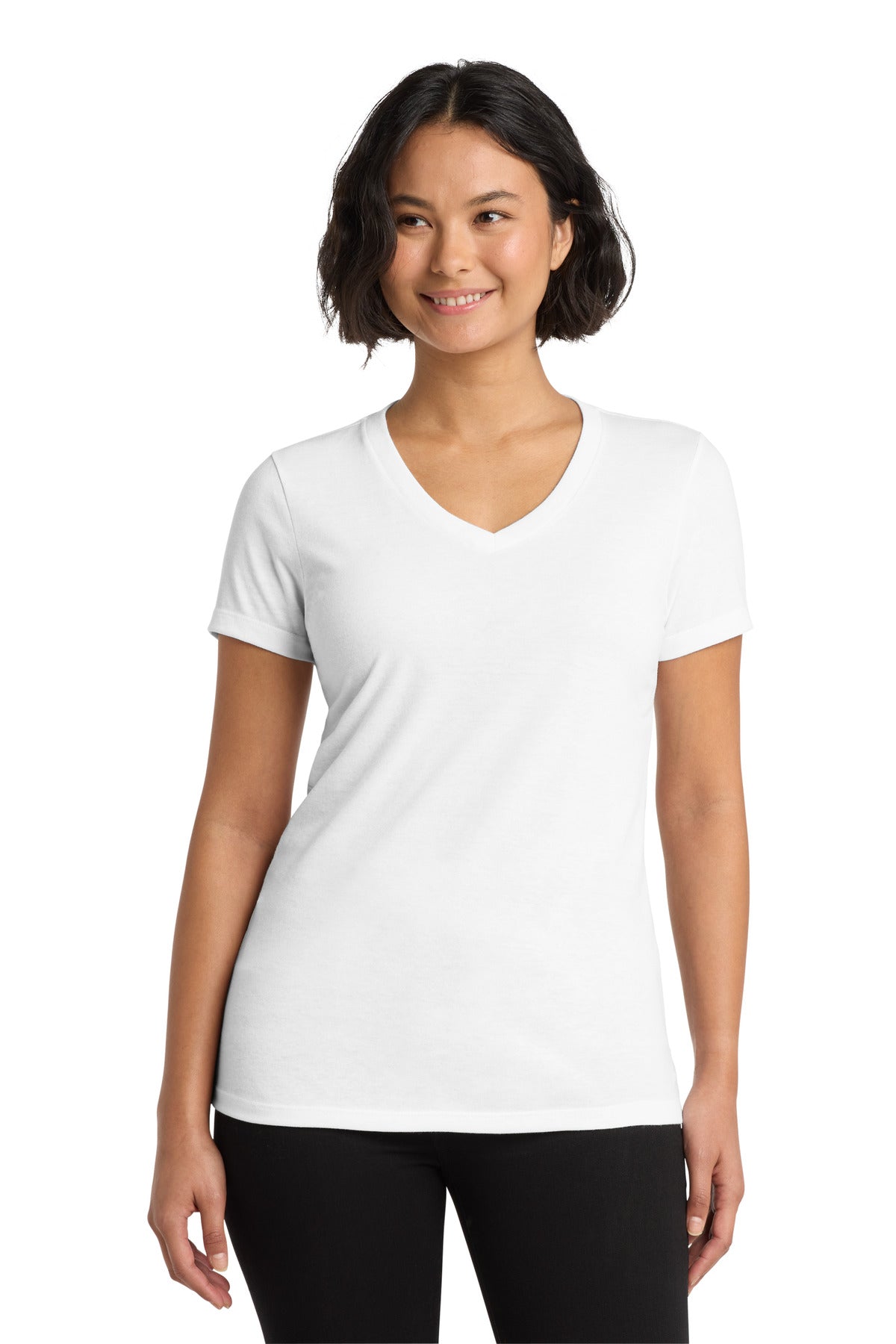 Custom Bright White Women's Tri-Blend V-Neck Tee AL2018, personalized by SanCanDo Swag in Argyle, TX