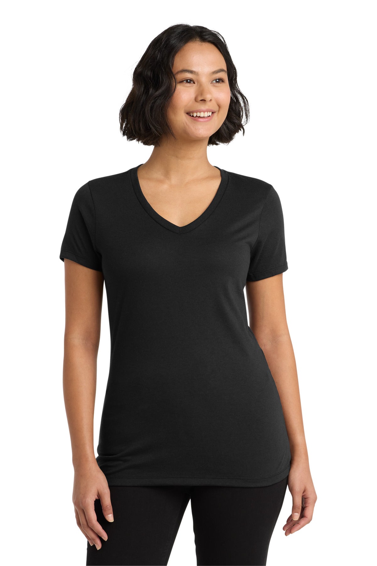 Custom Deep Black Women's Tri-Blend V-Neck Tee AL2018, personalized by SanCanDo Swag in Argyle, TX