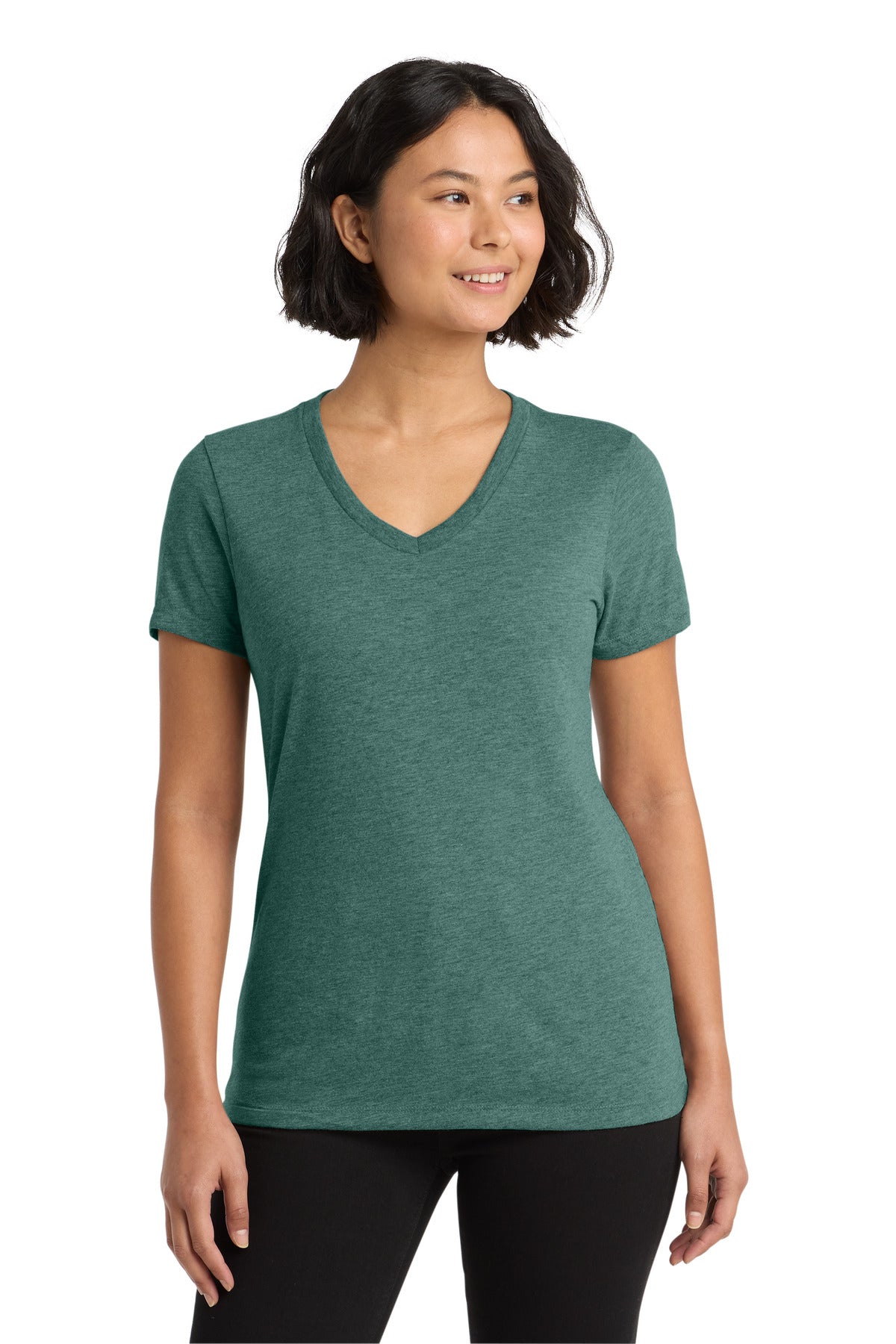 Custom Deep Sea Green Women's Tri-Blend V-Neck Tee AL2018, personalized by SanCanDo Swag in Argyle, TX