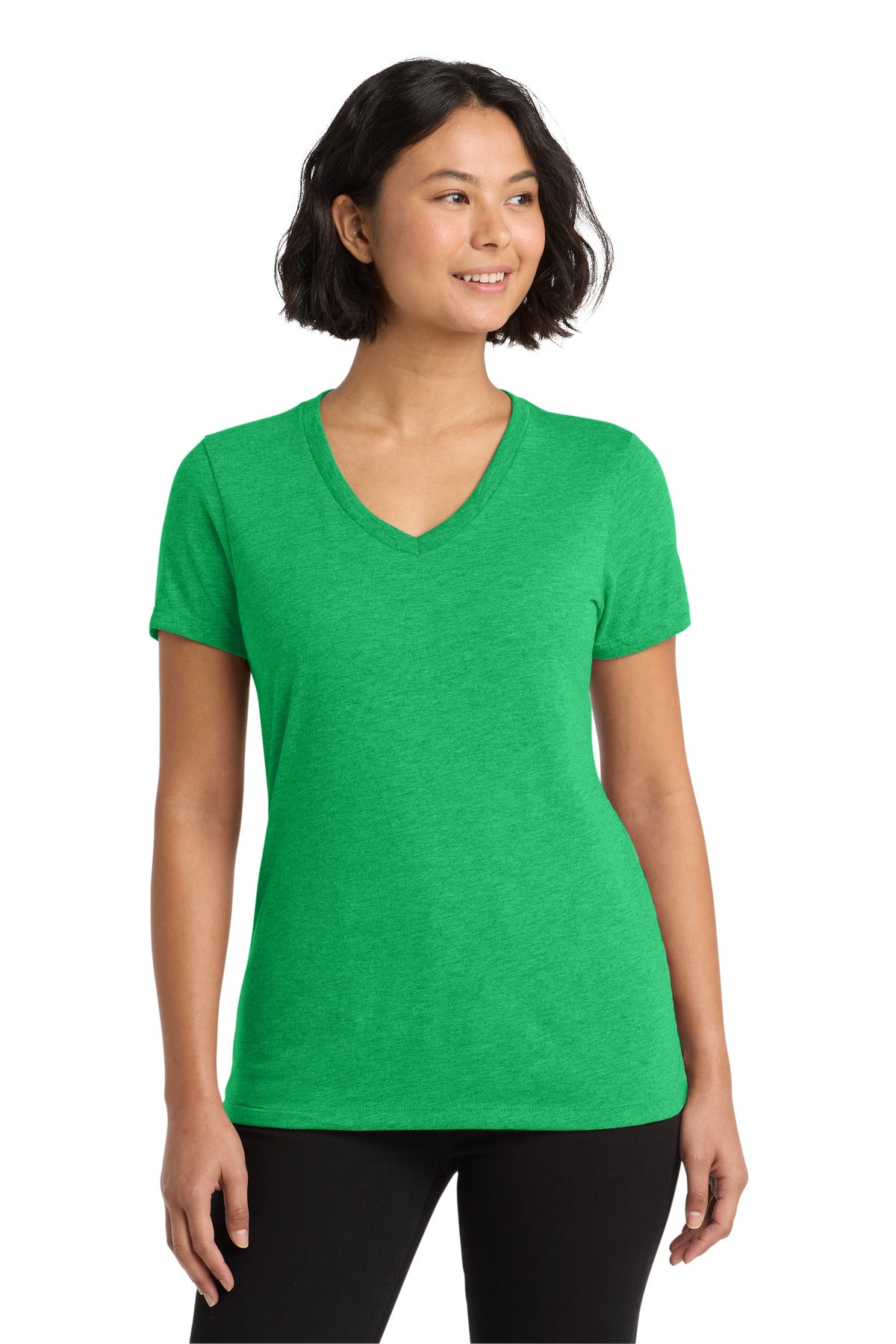 Custom Enviro Green Women's Tri-Blend V-Neck Tee AL2018, personalized by SanCanDo Swag in Argyle, TX