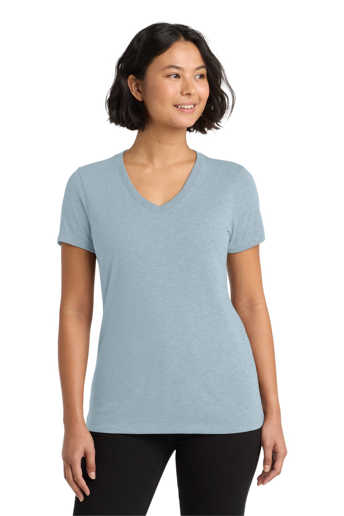 Custom I Like You Blue Women's Tri-Blend V-Neck Tee AL2018, personalized by SanCanDo Swag in Argyle, TX