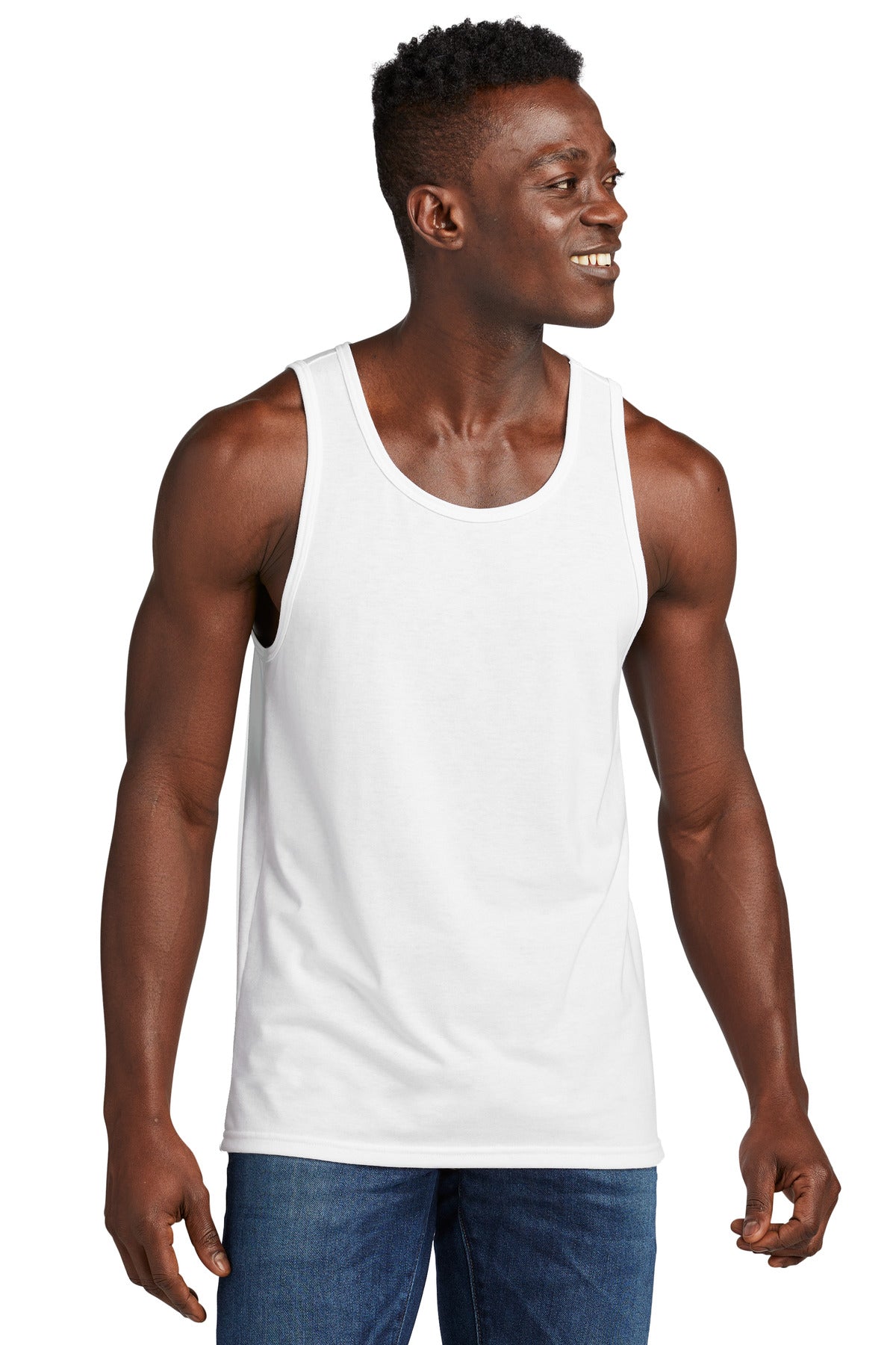 Custom Bright White Unisex Tri-Blend Tank AL2019, personalized by SanCanDo Swag in Argyle, TX