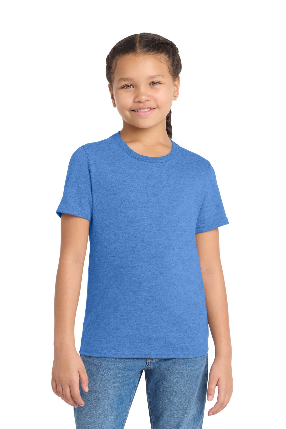 Custom Azure Blue Youth Tri-Blend Tee AL207, personalized by SanCanDo Swag in Argyle, TX