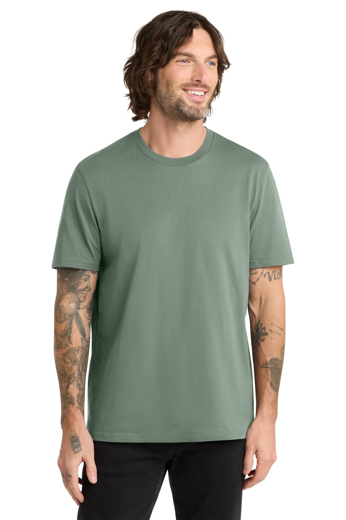 Custom Matcha Green Unisex Organic Cotton Tee AL2100, personalized by SanCanDo Swag in Argyle, TX
