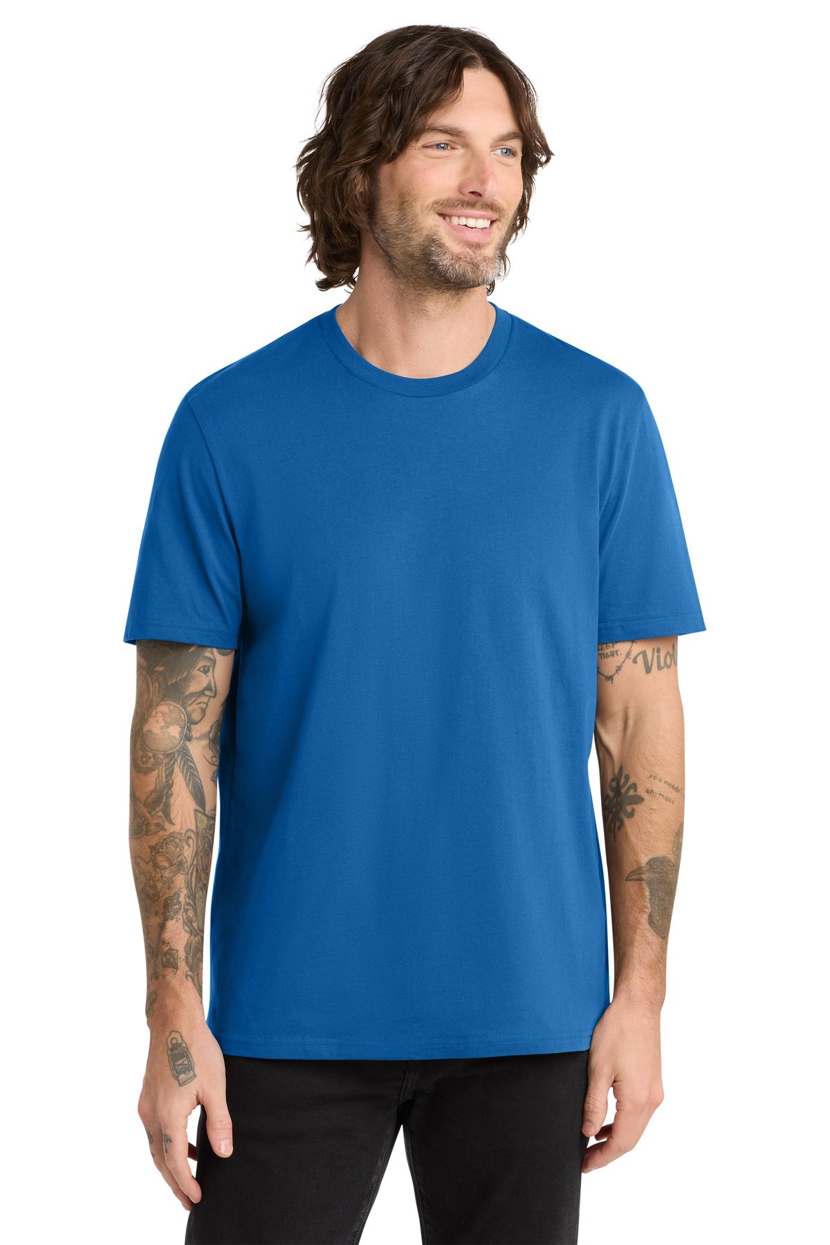 Custom Beacon Blue Unisex Organic Cotton Tee AL2100, personalized by SanCanDo Swag in Argyle, TX