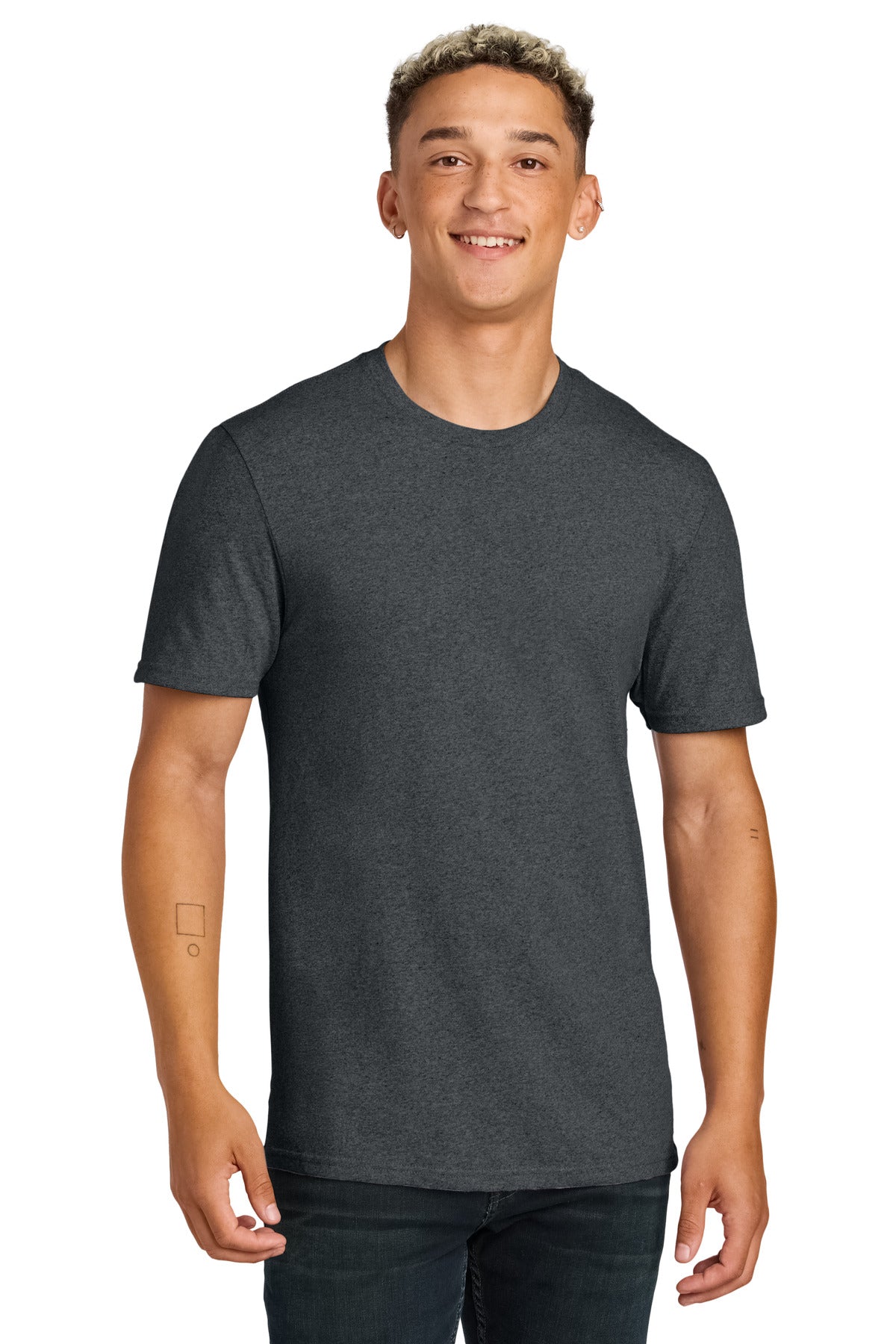 Custom Reloaded Charcoal Heather Unisex Recycled Blend Tee AL2300, personalized by SanCanDo Swag in Argyle, TX