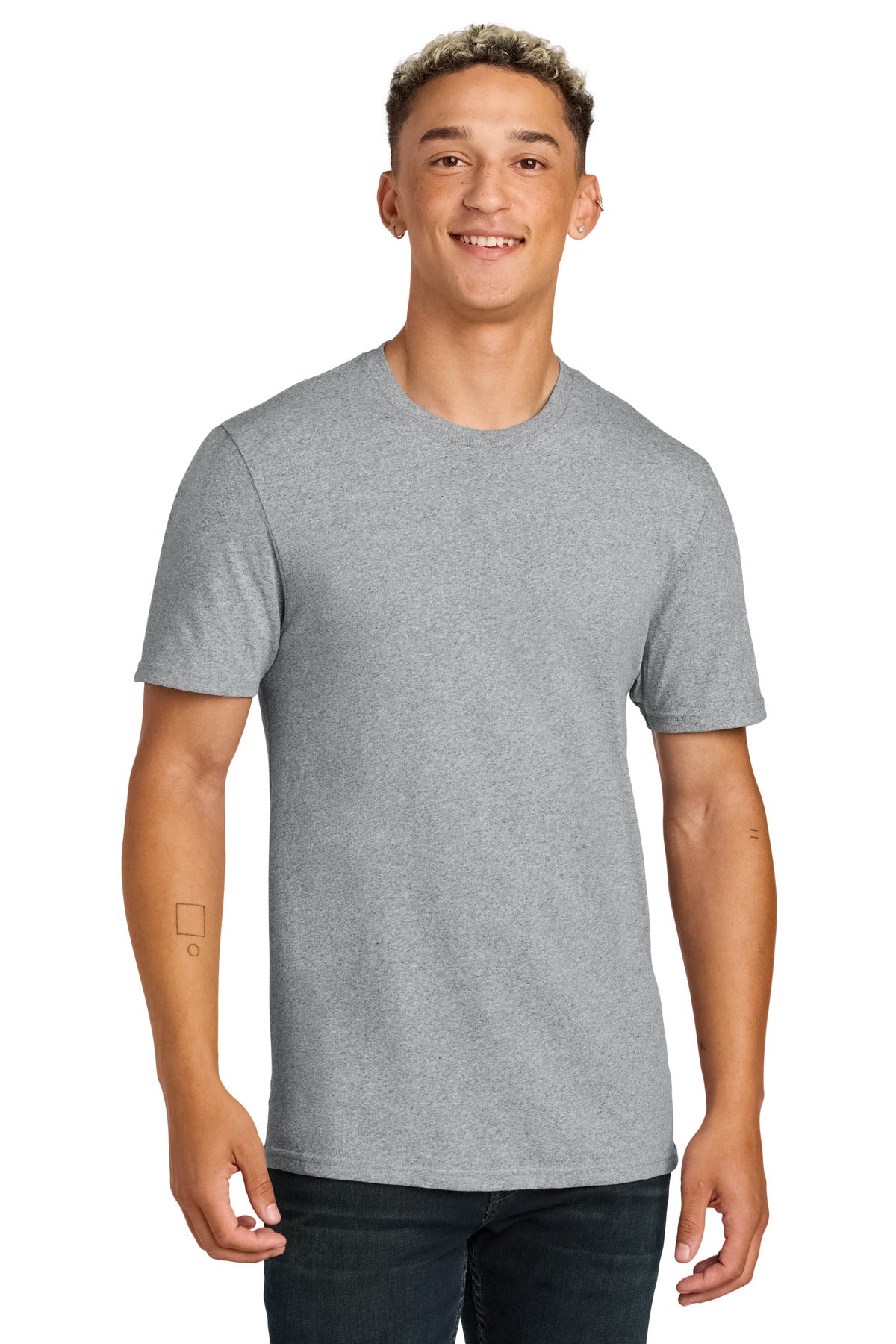 Custom Remade Gray Heather Unisex Recycled Blend Tee AL2300, personalized by SanCanDo Swag in Argyle, TX