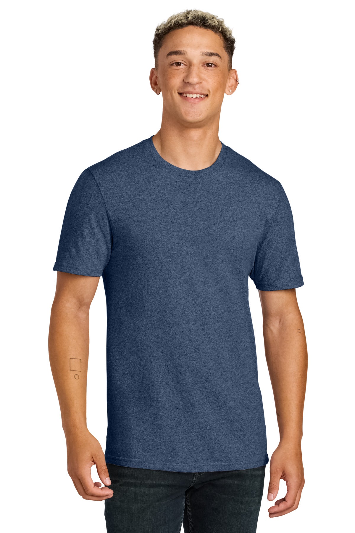 Custom Salvaged Navy Heather Unisex Recycled Blend Tee AL2300, personalized by SanCanDo Swag in Argyle, TX