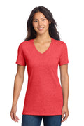 Custom Reclaimed Red Heather Women's Recycled Blend V-Neck Tee AL2303, personalized by SanCanDo Swag in Argyle, TX