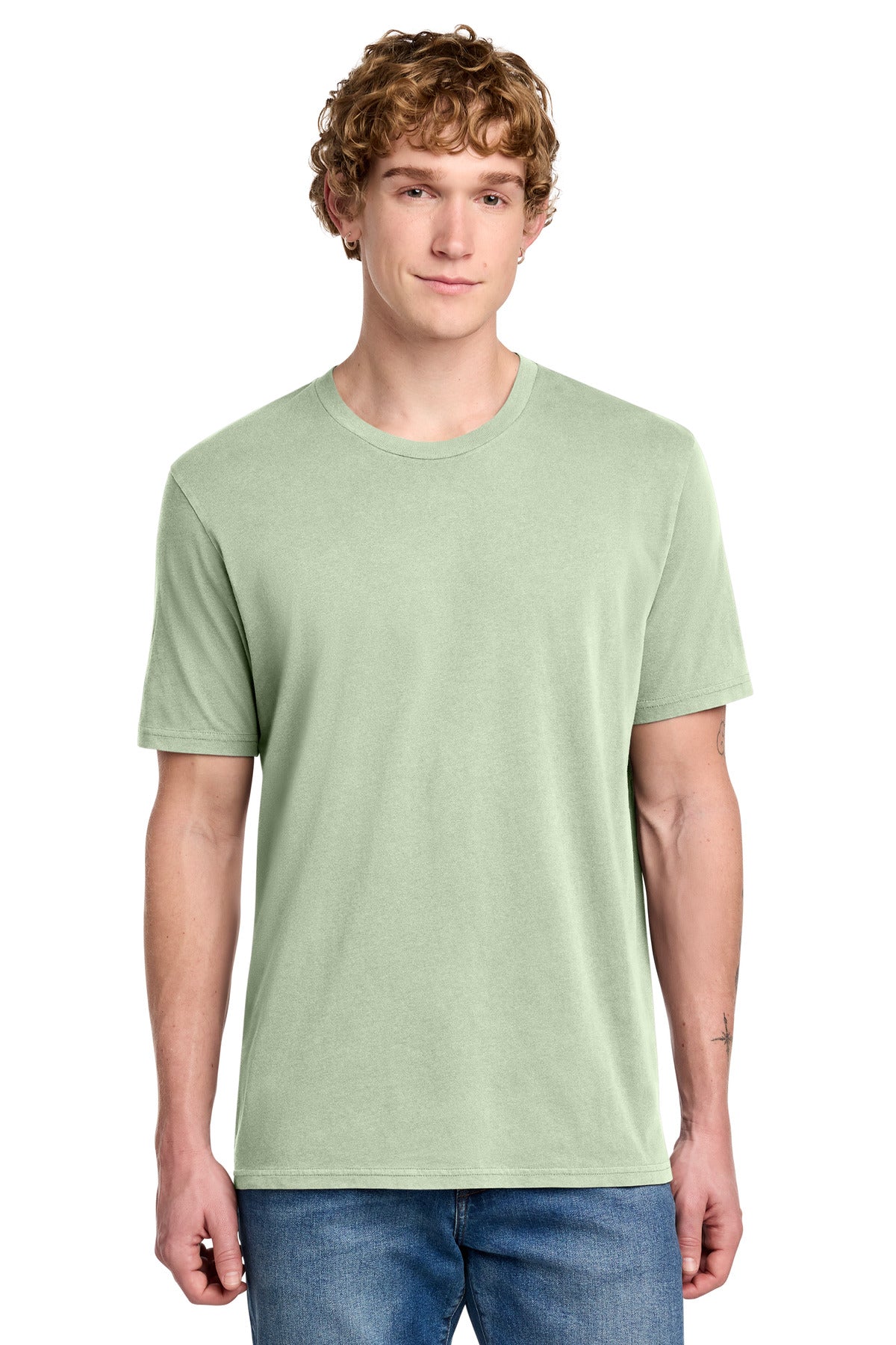 Custom Lichen Green Unisex Mineral Dye Organic Cotton Tee AL2400, personalized by SanCanDo Swag in Argyle, TX