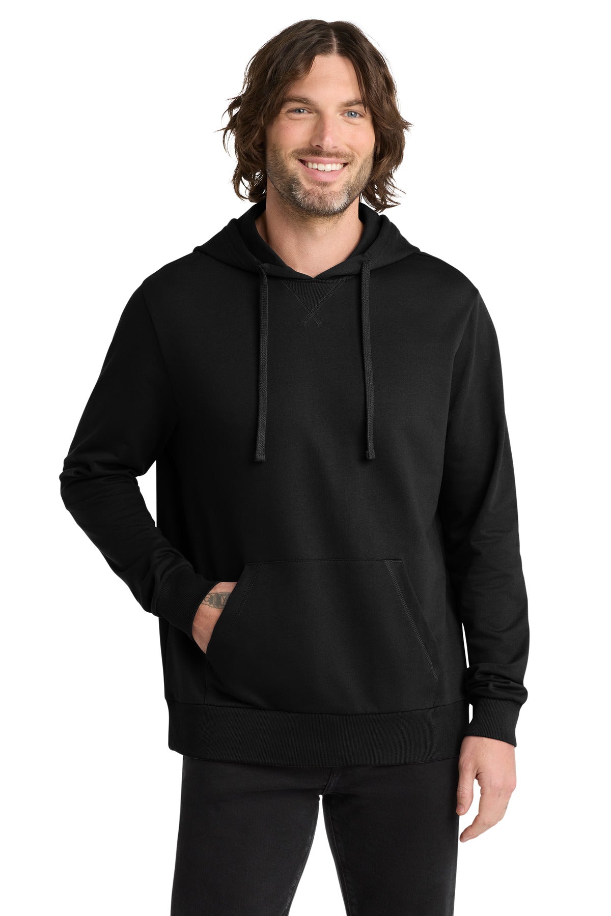 Custom Deep Black Organic French Terry Pullover Hoodie AL4000, personalized by SanCanDo Swag in Argyle, TX