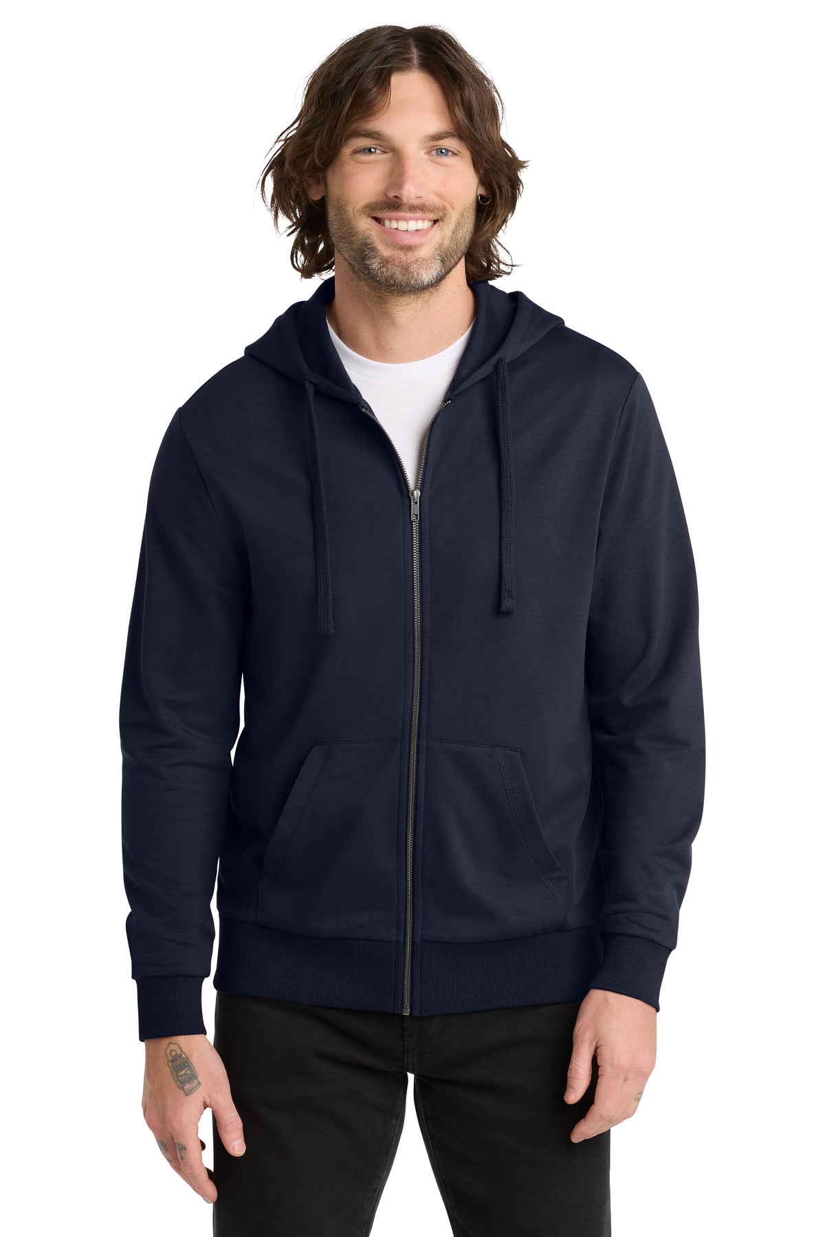 Custom Night Sky Navy Organic French Terry Full-Zip Hoodie AL4002, personalized by SanCanDo Swag in Argyle, TX