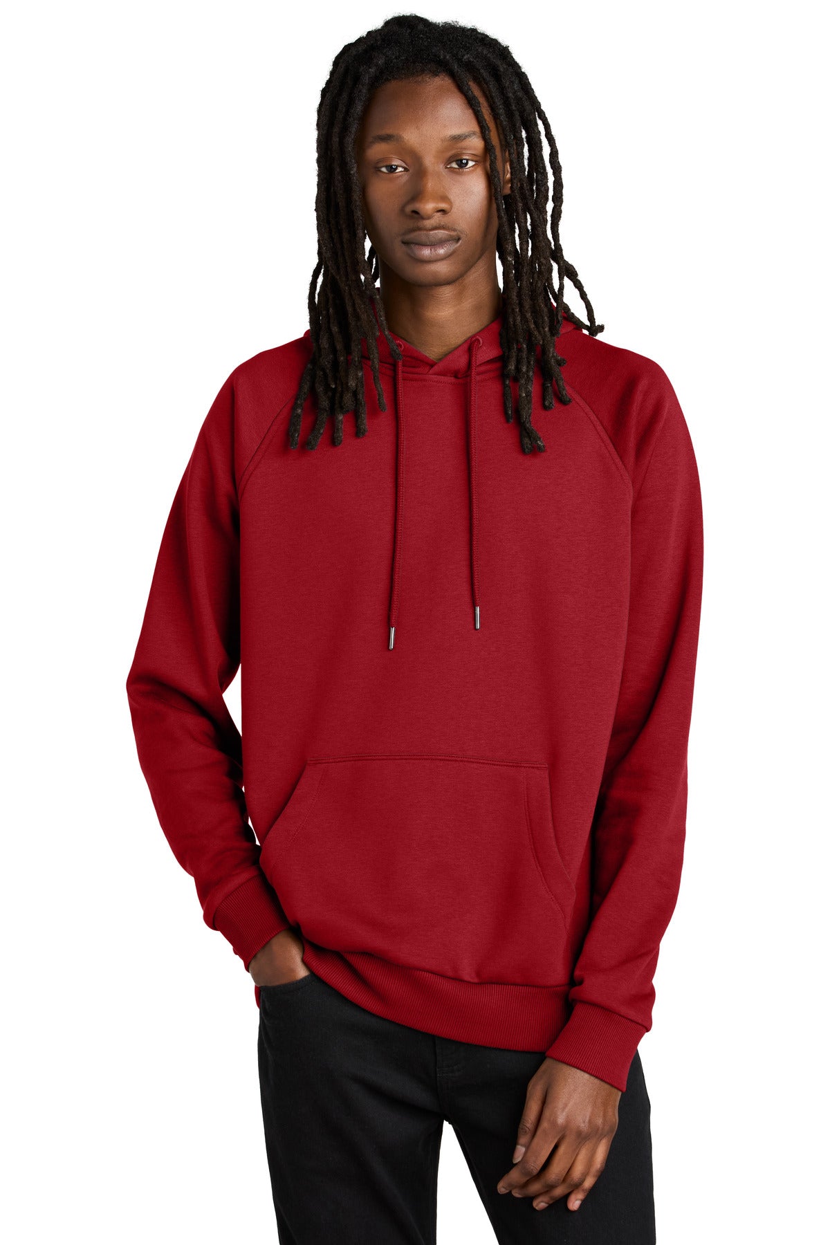 Custom Revolution Red Organic CVC Fleece Pullover Hoodie AL5000, personalized by SanCanDo Swag in Argyle, TX