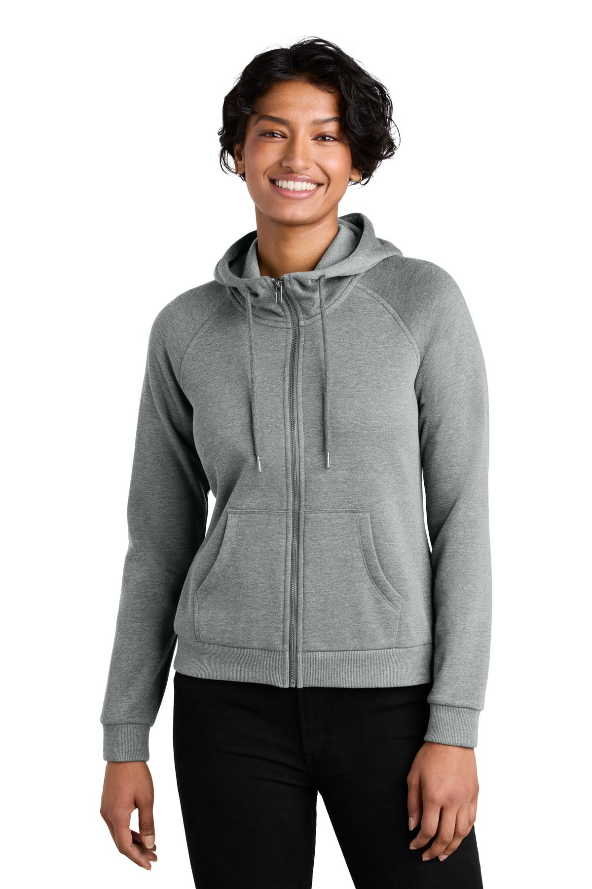 Custom Aluminum Grey Heather Organic CVC Fleece Full-Zip Hoodie AL5003, personalized by SanCanDo Swag in Argyle, TX