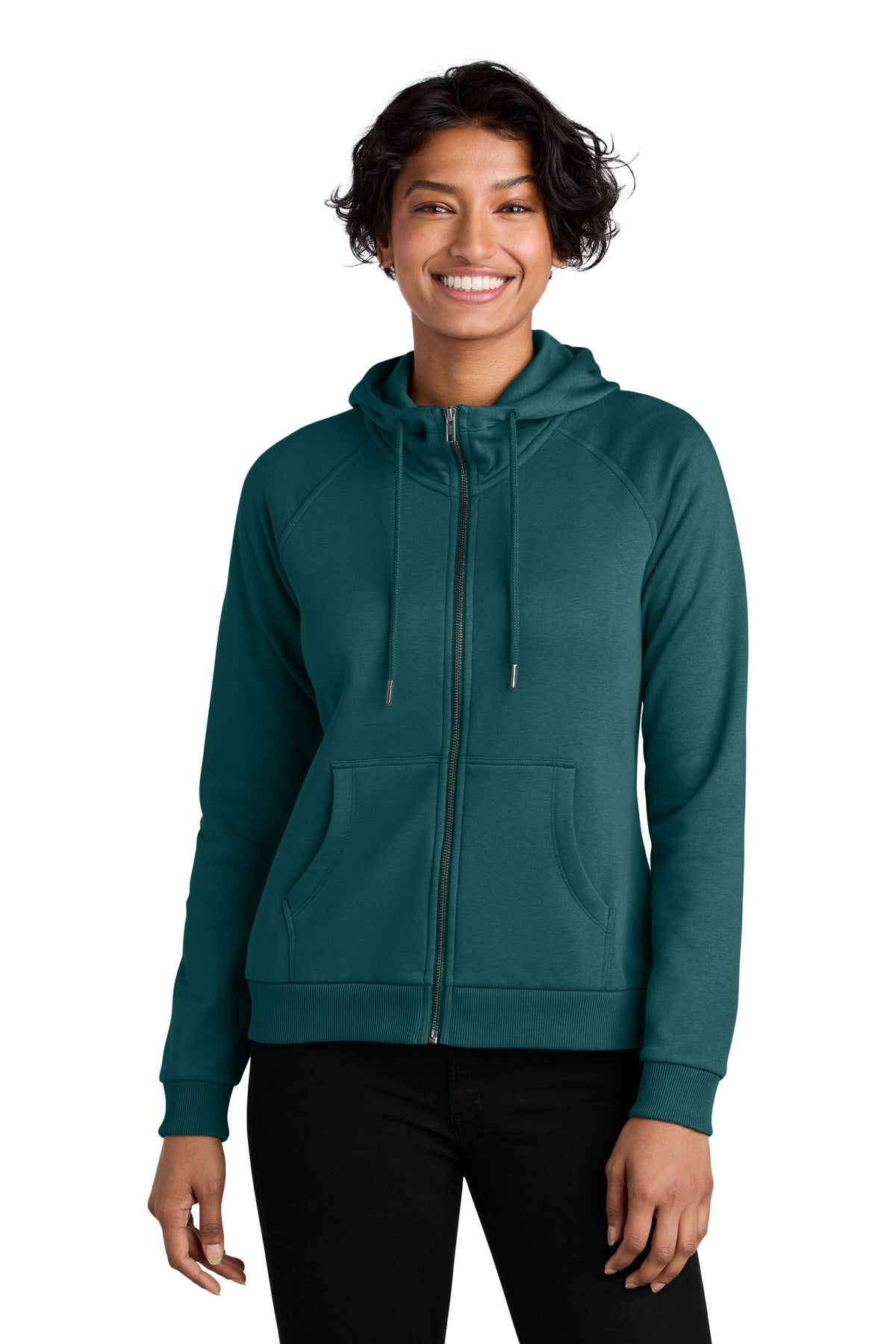 Custom Deep Sea Green Organic CVC Fleece Full-Zip Hoodie AL5003, personalized by SanCanDo Swag in Argyle, TX