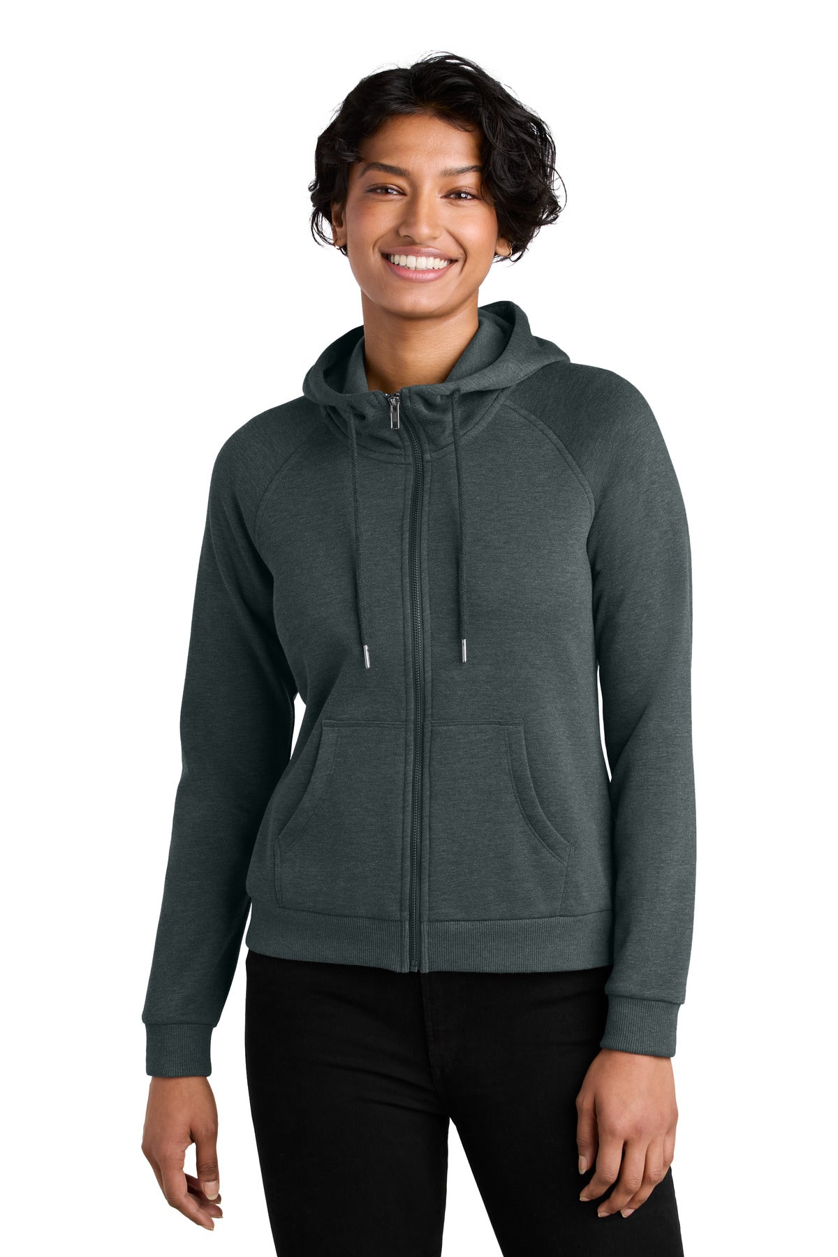 Custom Terrain Grey Heather Organic CVC Fleece Full-Zip Hoodie AL5003, personalized by SanCanDo Swag in Argyle, TX