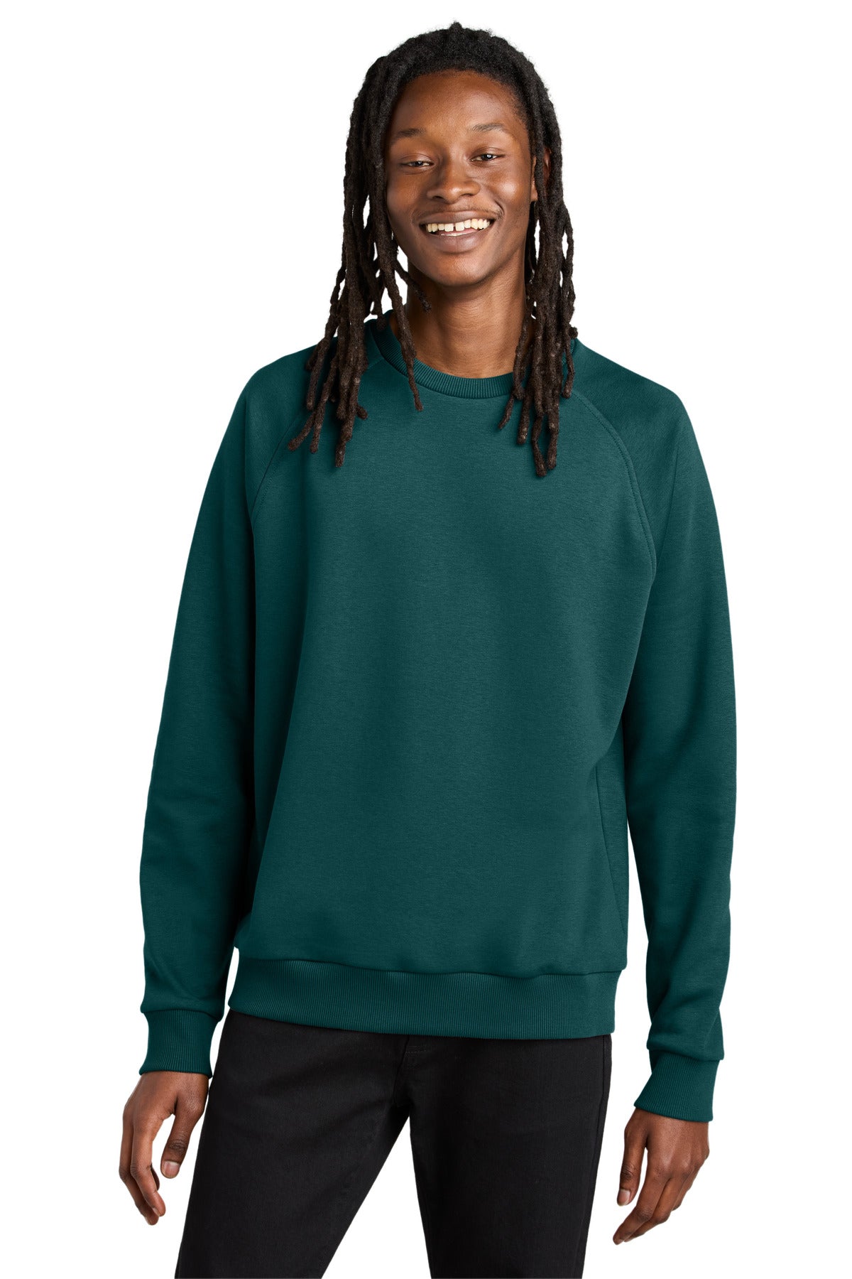 Custom Deep Sea Green Unisex Organic CVC Fleece Crewneck AL5004, personalized by SanCanDo Swag in Argyle, TX