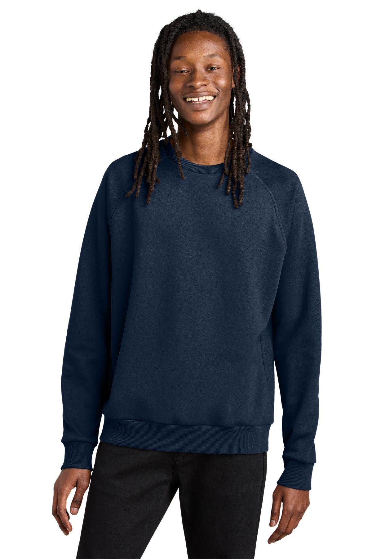 Custom Rebel Blue Unisex Organic CVC Fleece Crewneck AL5004, personalized by SanCanDo Swag in Argyle, TX