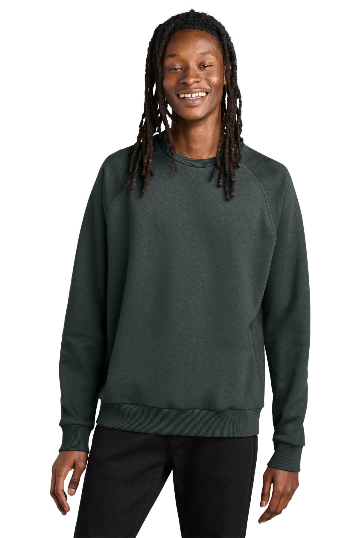 Custom Terrain Grey Unisex Organic CVC Fleece Crewneck AL5004, personalized by SanCanDo Swag in Argyle, TX