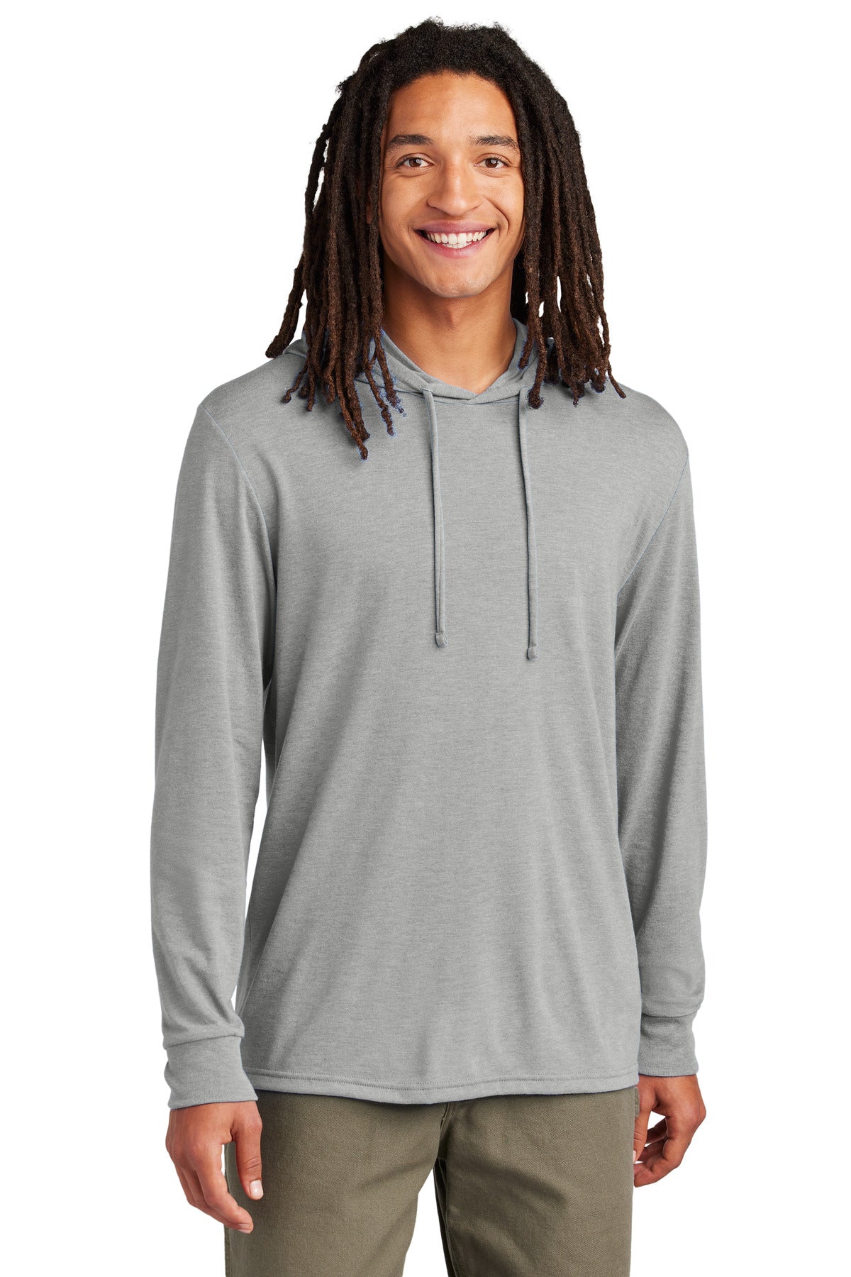 Custom Aluminum Grey Unisex Tri-Blend Hoodie Tee AL6003, personalized by SanCanDo Swag in Argyle, TX
