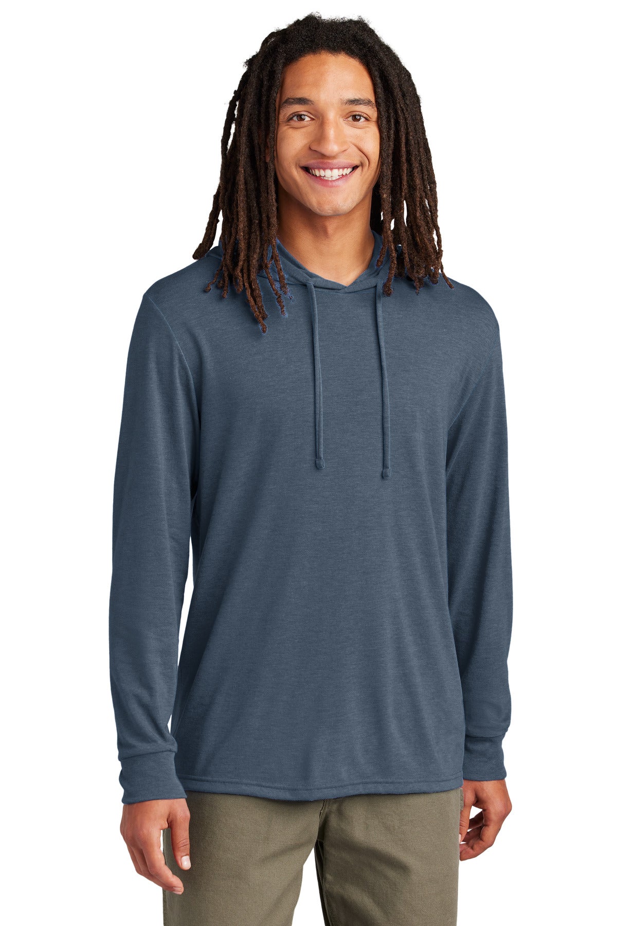 Custom Rebel Blue Unisex Tri-Blend Hoodie Tee AL6003, personalized by SanCanDo Swag in Argyle, TX