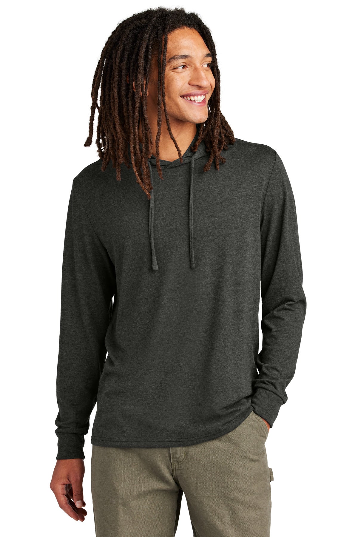 Custom Space Black Unisex Tri-Blend Hoodie Tee AL6003, personalized by SanCanDo Swag in Argyle, TX