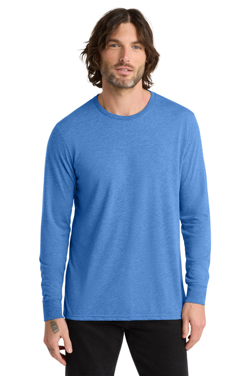 Custom Azure Blue Unisex Tri-Blend Long Sleeve Tee AL6004, personalized by SanCanDo Swag in Argyle, TX