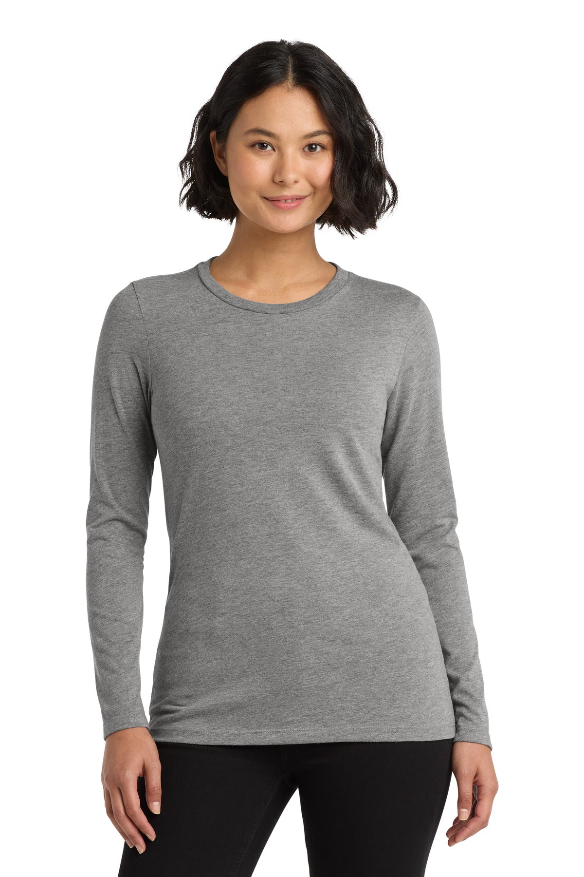 Custom Aluminum Grey Women's Tri-Blend Long Sleeve Tee AL6008, personalized by SanCanDo Swag in Argyle, TX