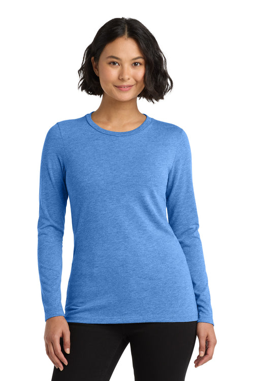 Custom Azure Blue Women's Tri-Blend Long Sleeve Tee AL6008, personalized by SanCanDo Swag in Argyle, TX